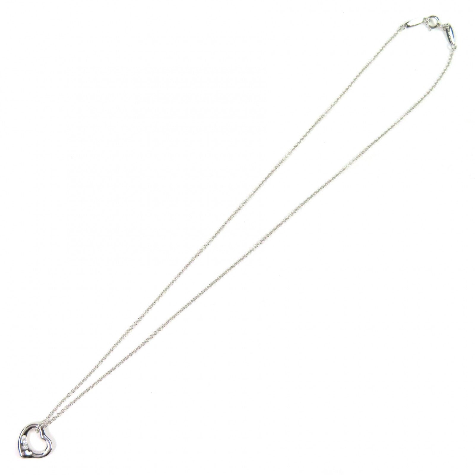 ティファニー オープンハートペンダント PT950 ダイヤモンドネックレス