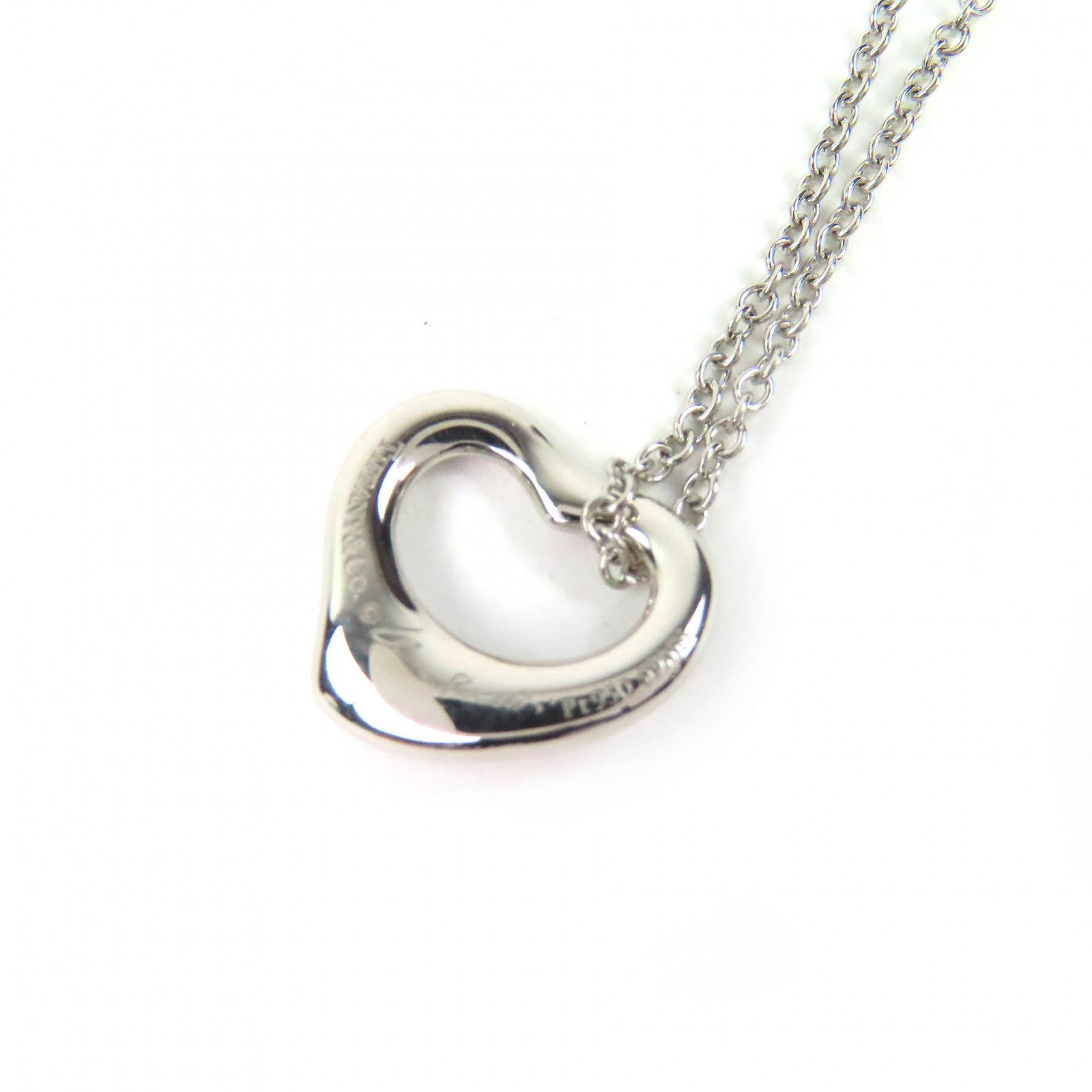 ティファニー オープンハートペンダント PT950 ダイヤモンドネックレス