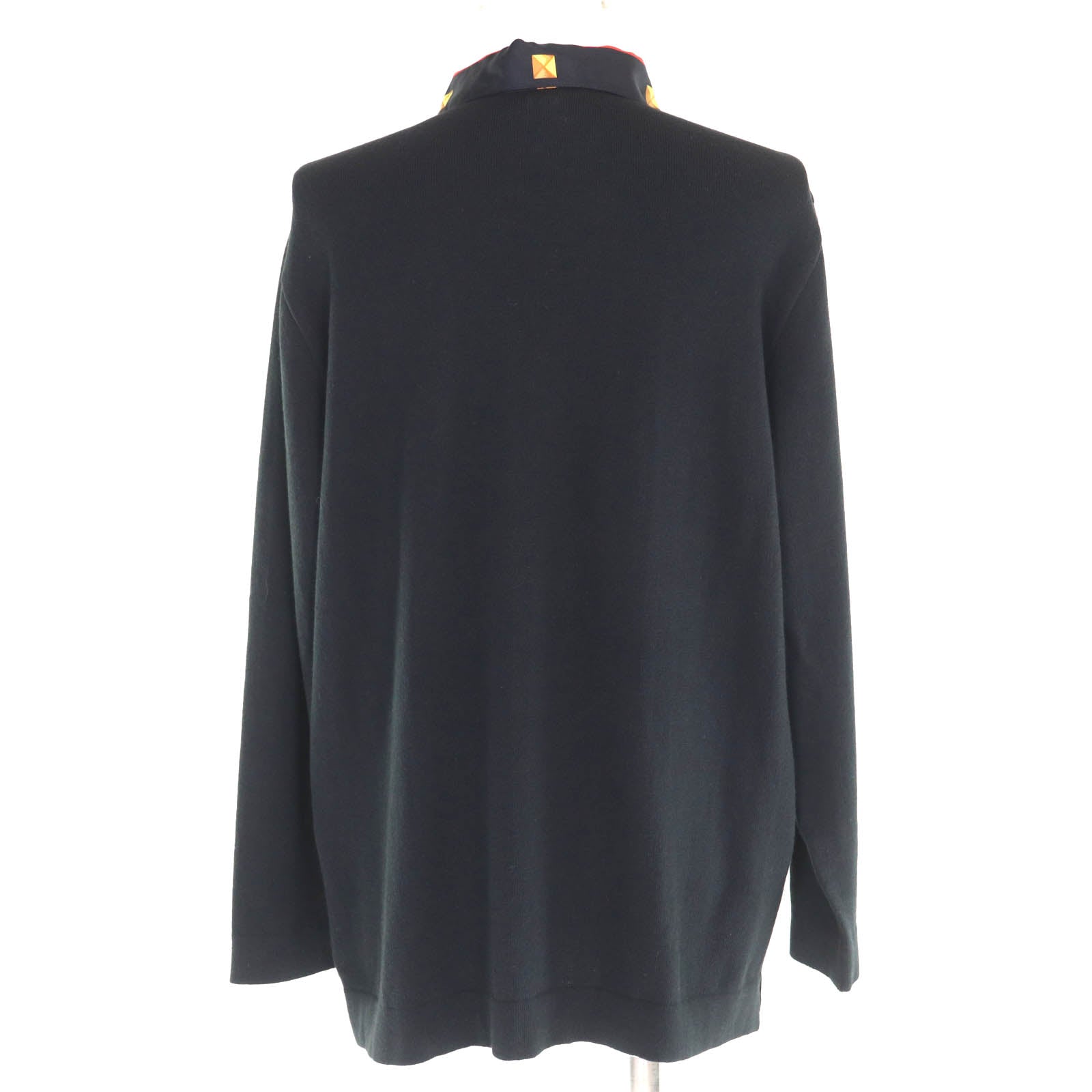 エルメス LES CLES THE KEYS シルク長袖ポロシャツ S
