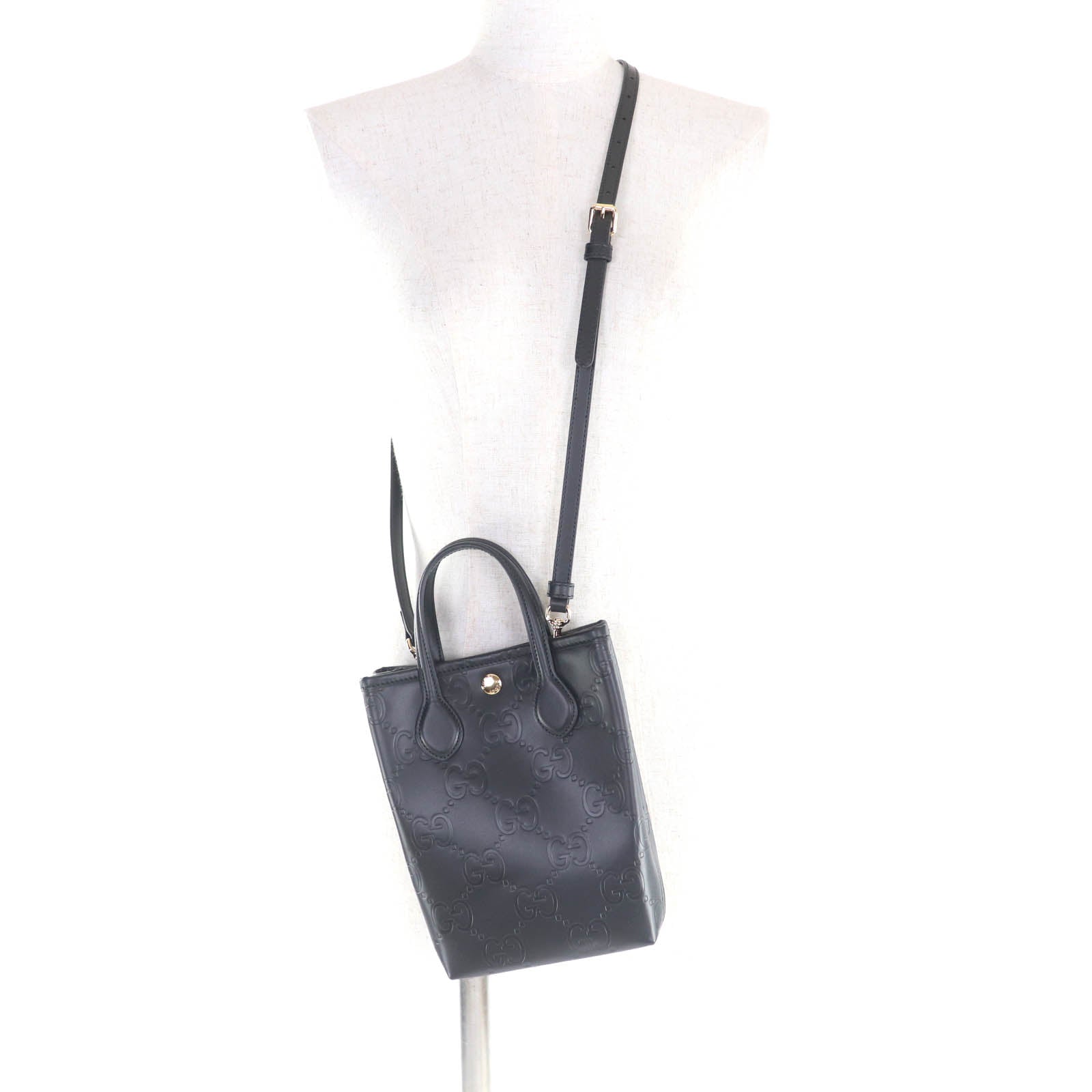 グッチ GG スーパーミニ レザー 2WAY ショルダーバッグ