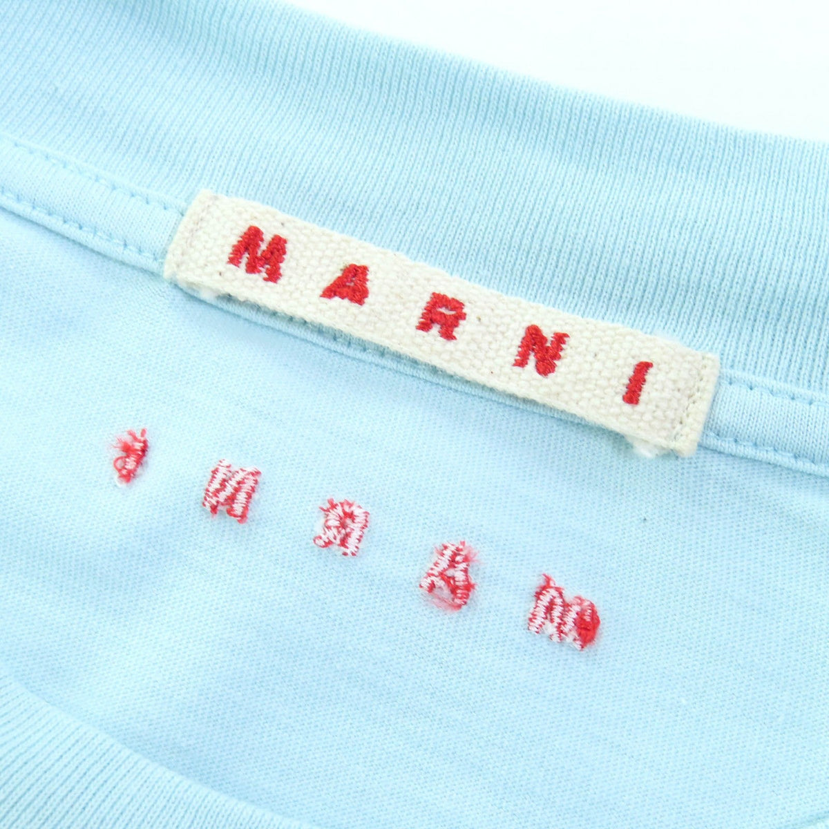 マルニ 刺繍ロゴ クルーネックTシャツ コットン Tシャツ