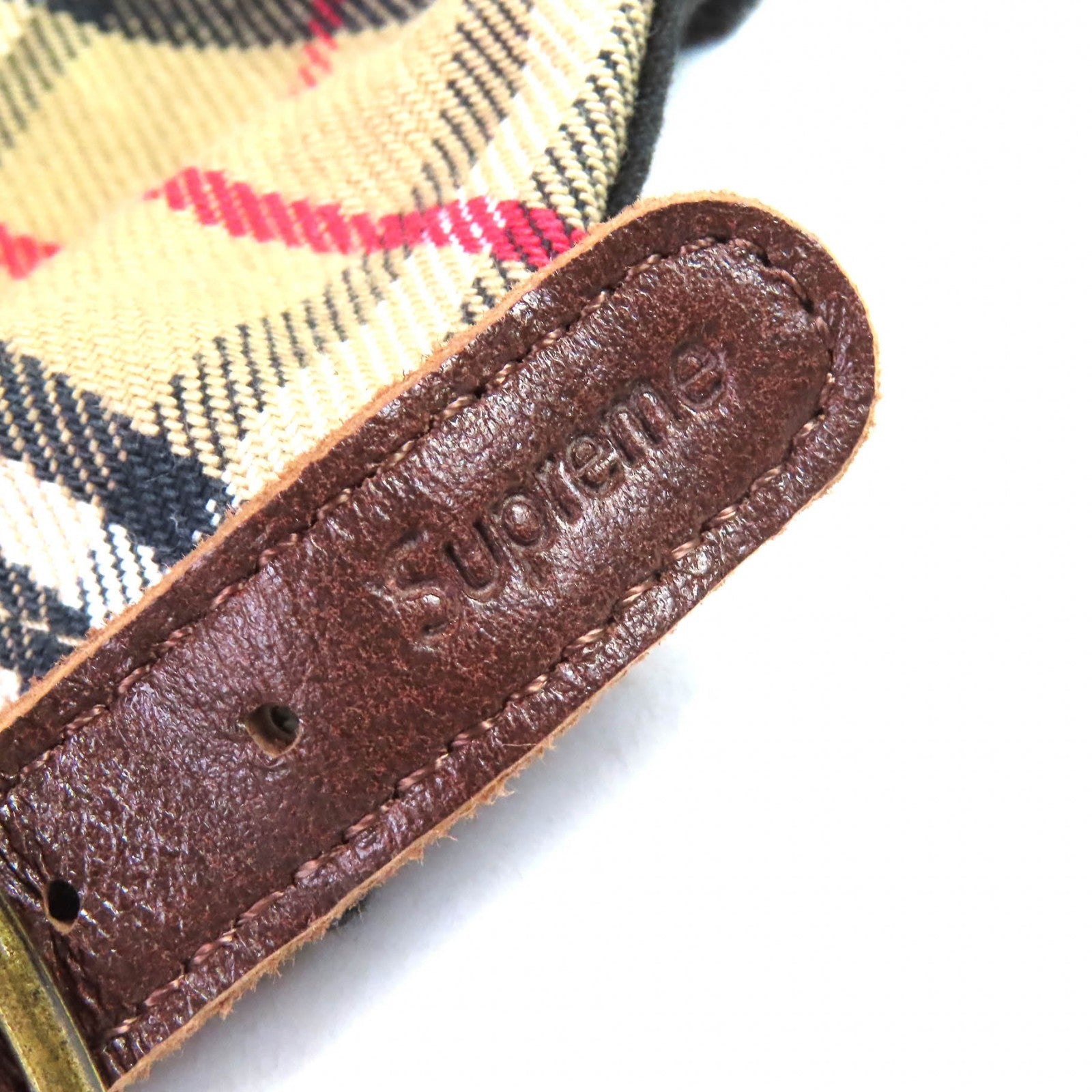 Supreme BURBERRY デニム ロゴ刺繍 キャップ