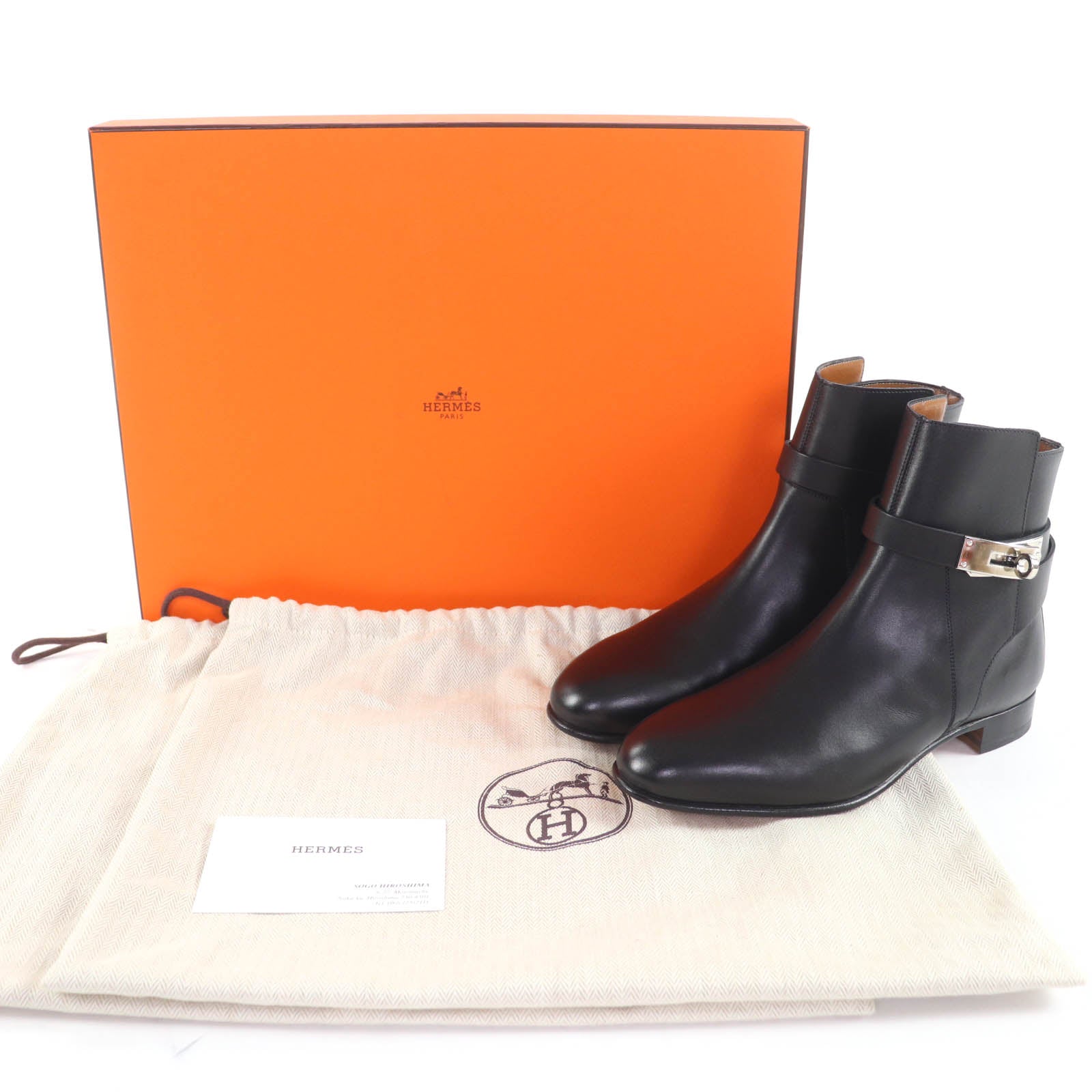 エルメス Neo Kelly Buckle レザーショートブーツ35.5