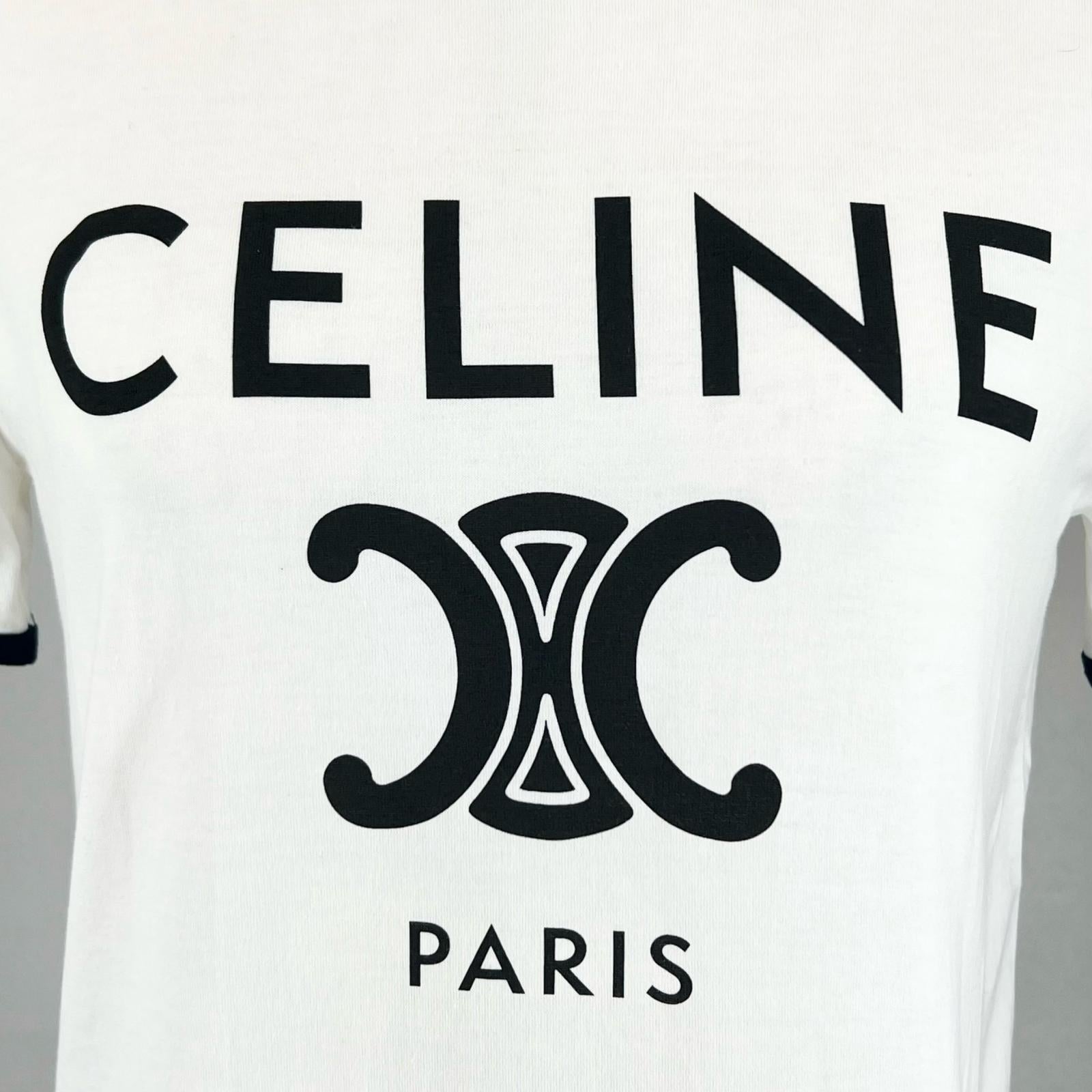 セリーヌ トリオンフプリント コットン Tシャツ