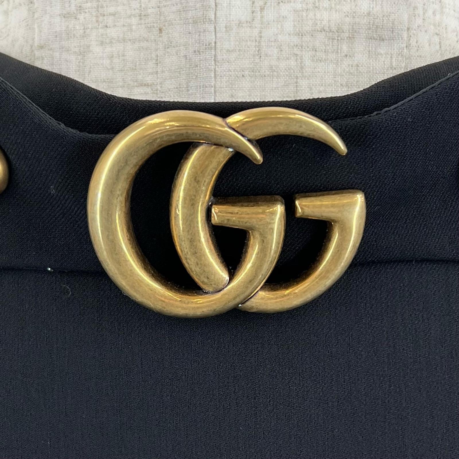 グッチ GGマーモント メタル ウールシルクスカート