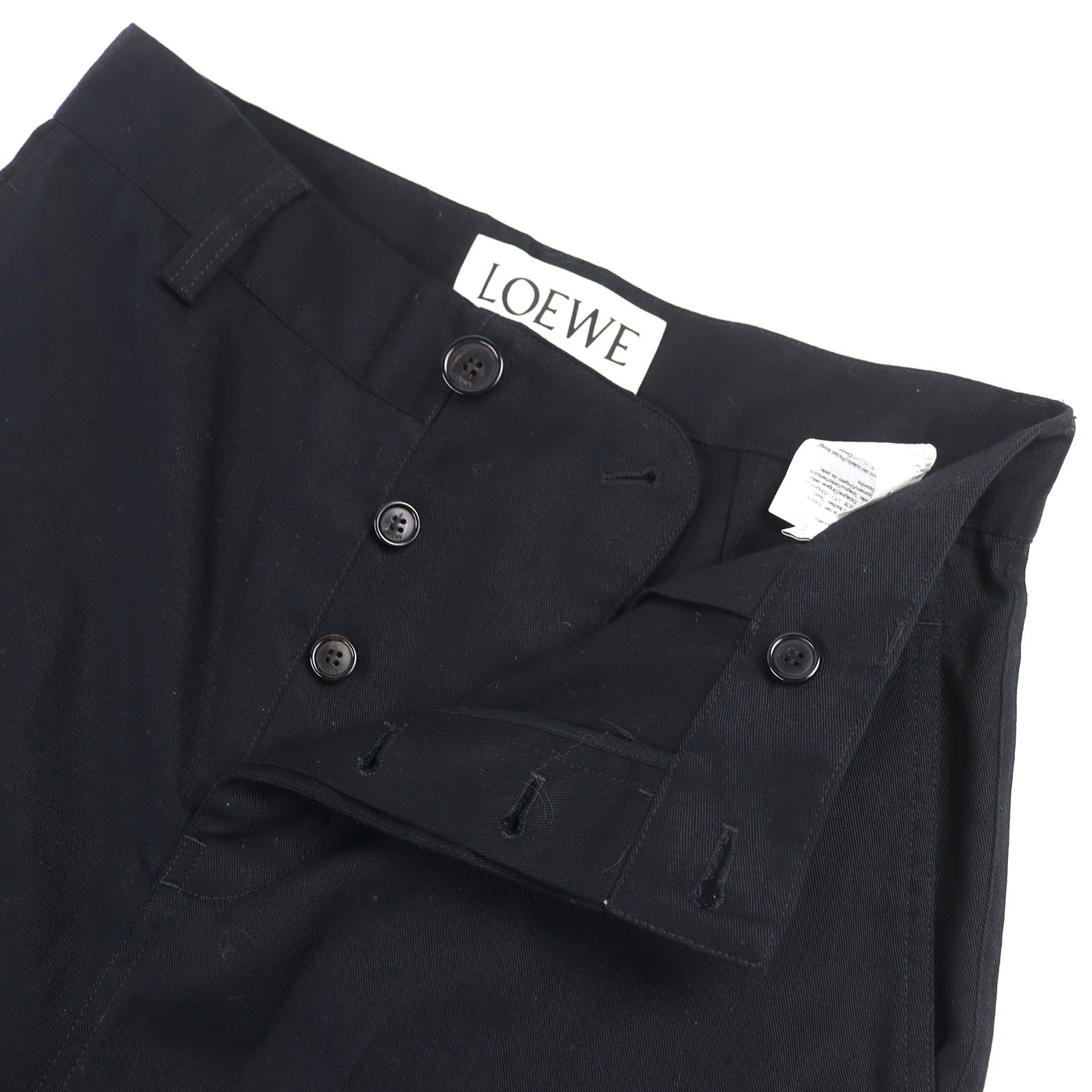 ロエベ ロゴレザーパッチ コットンカーゴパンツ