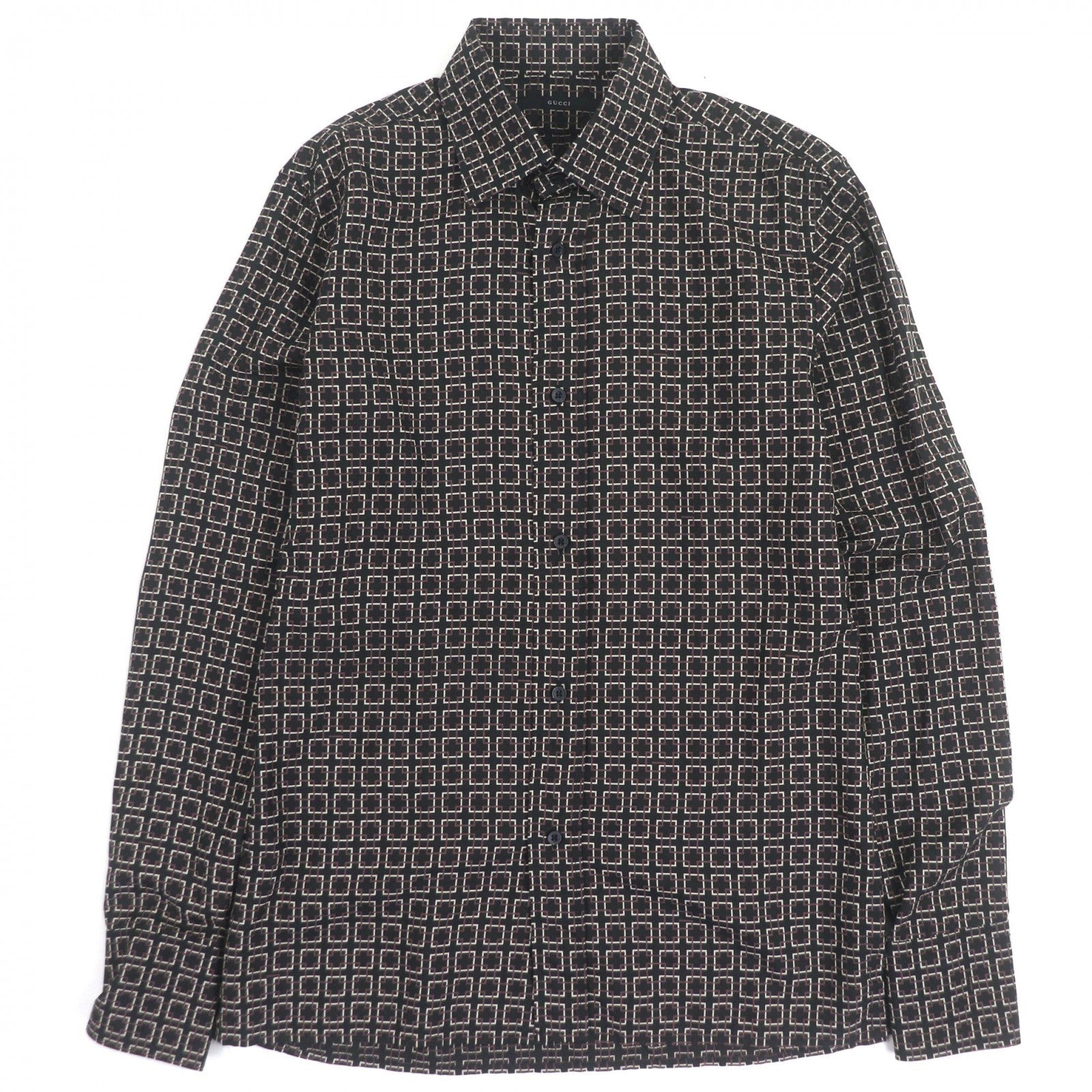 グッチ シルク長袖シャツ