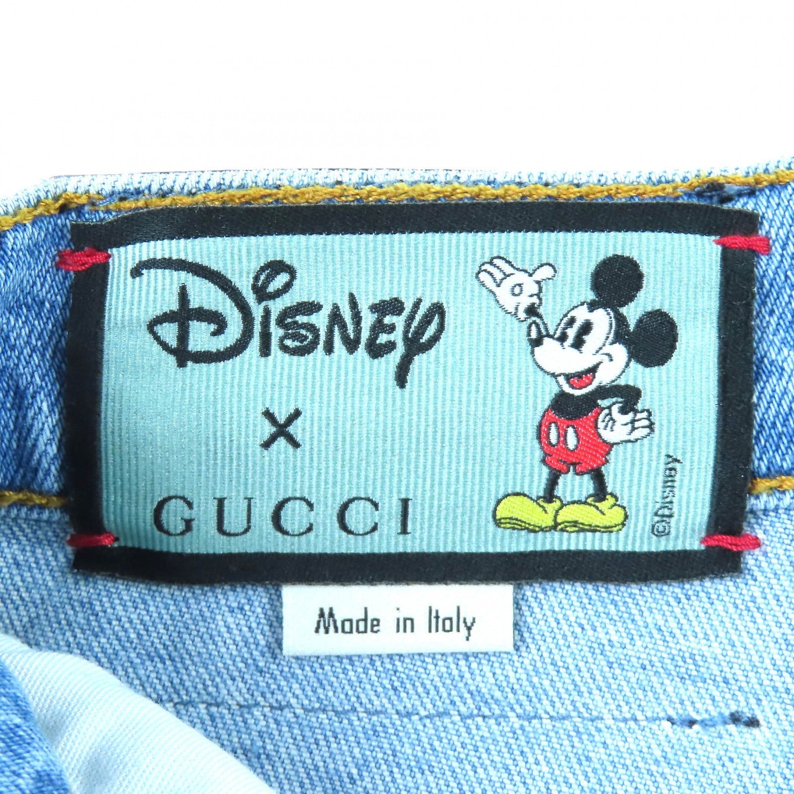 グッチディズニー ロゴパッチ デニムパンツ
