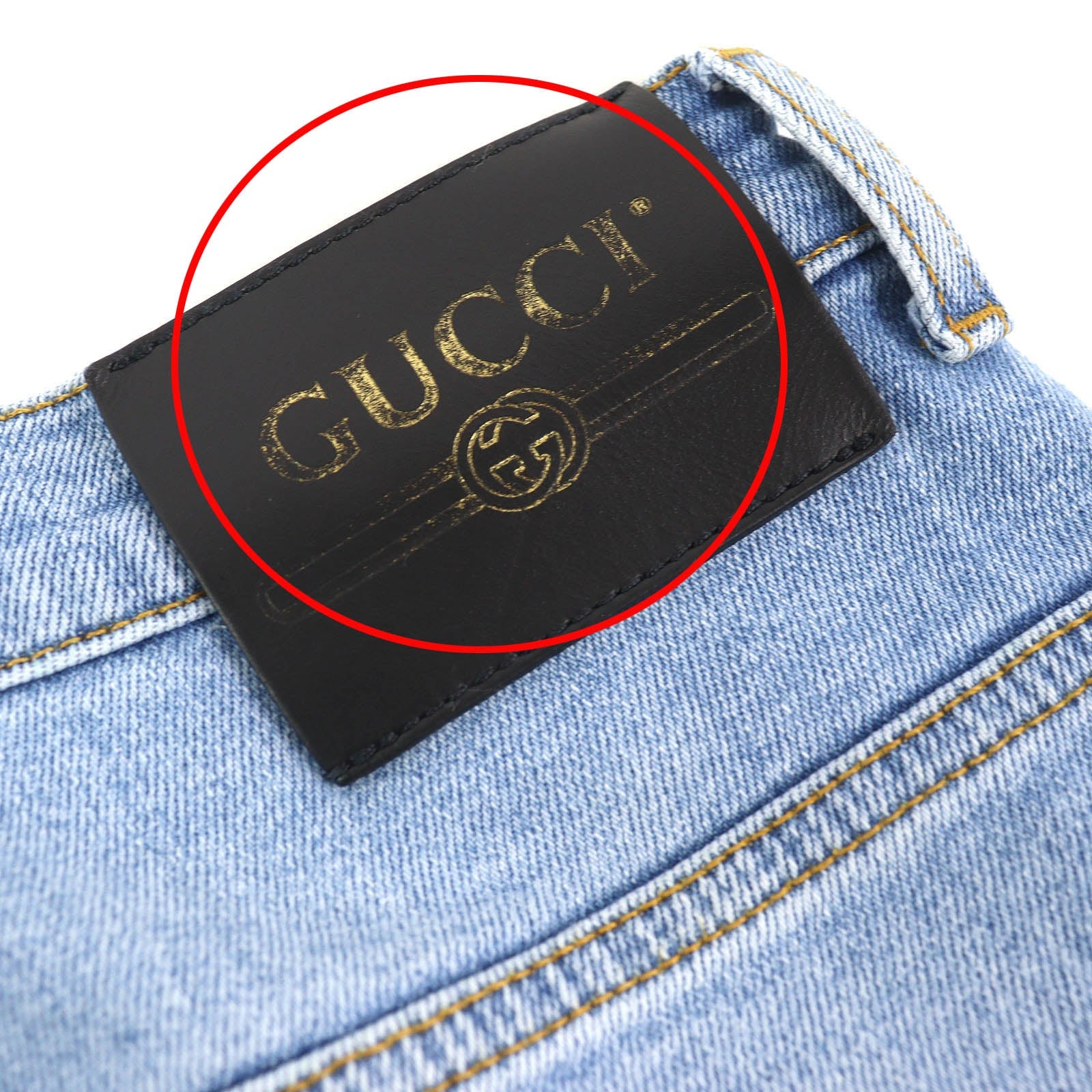 グッチディズニー ロゴパッチ デニムパンツ