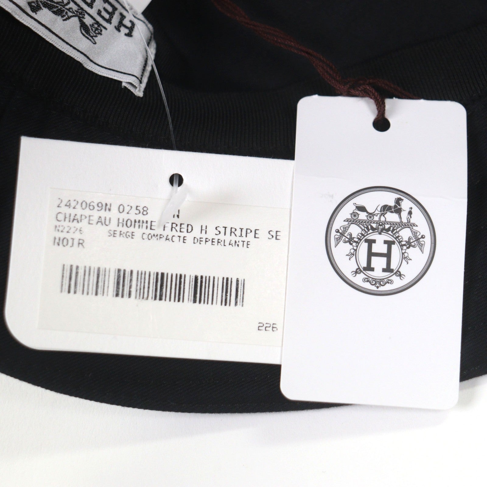 エルメス Fred H Stripe58 コットン バケットハット