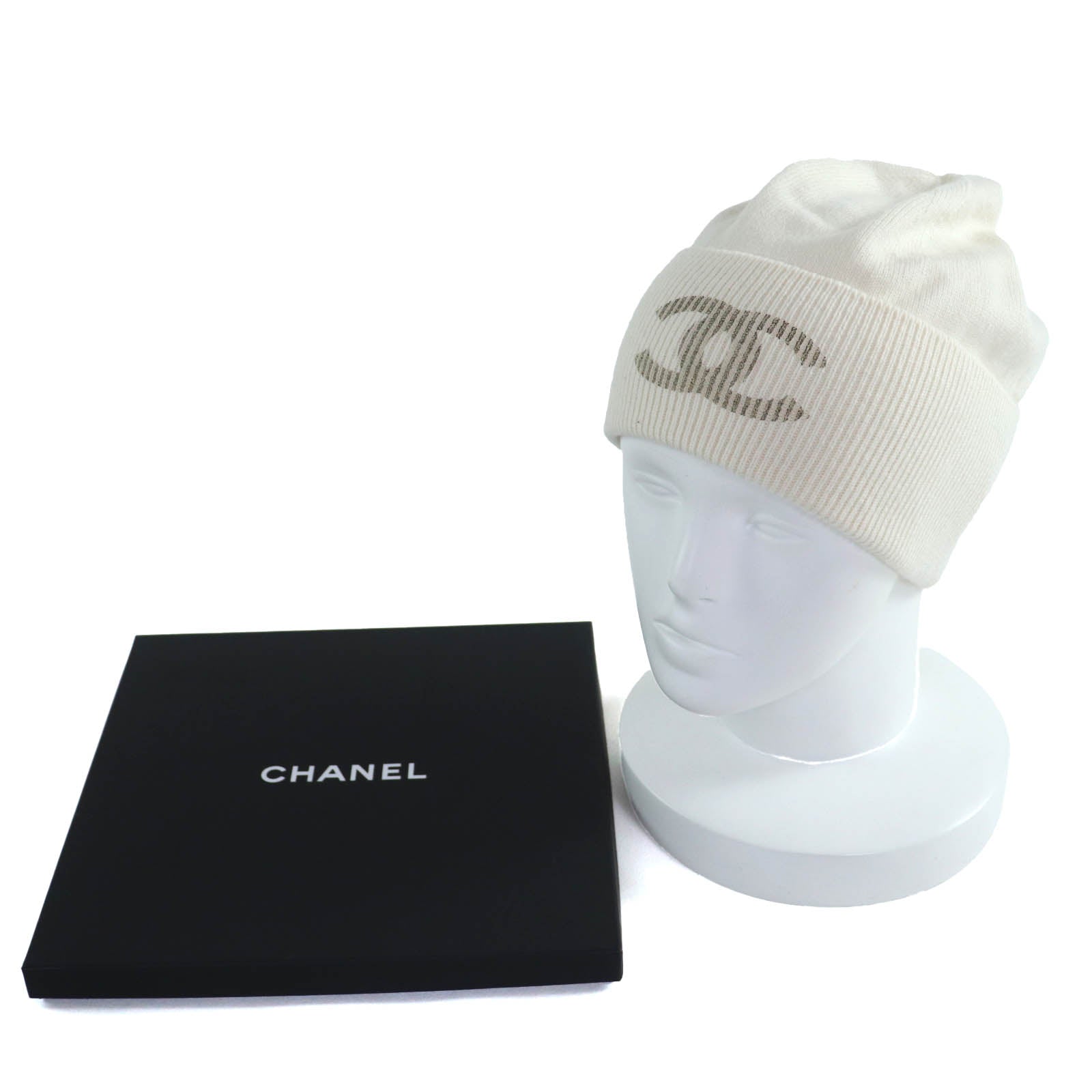 シャネル COCOマーク カシミヤ ニットキャップ