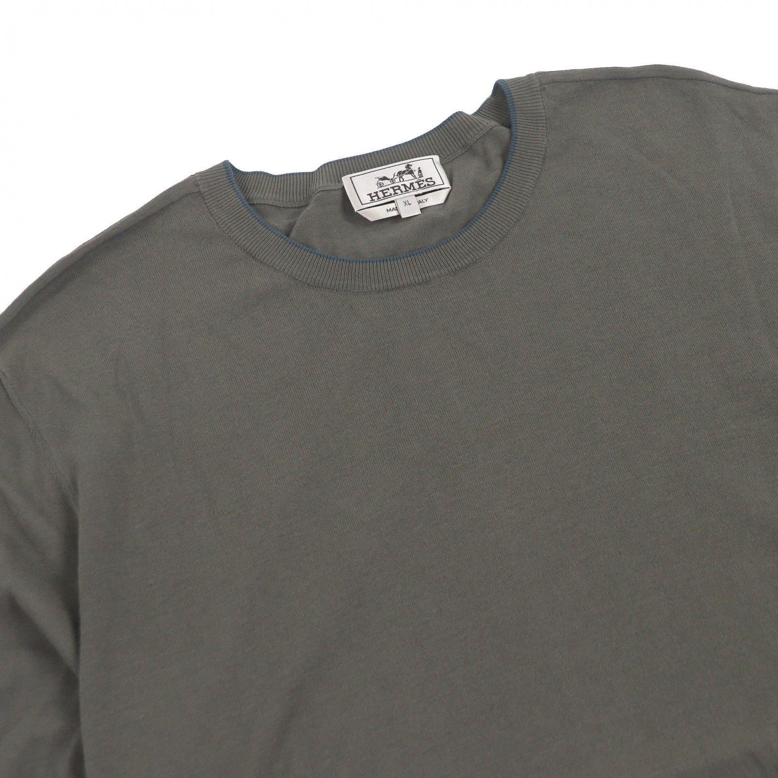 エルメス 半袖ニットドッキングデザイン コットン Tシャツ XL