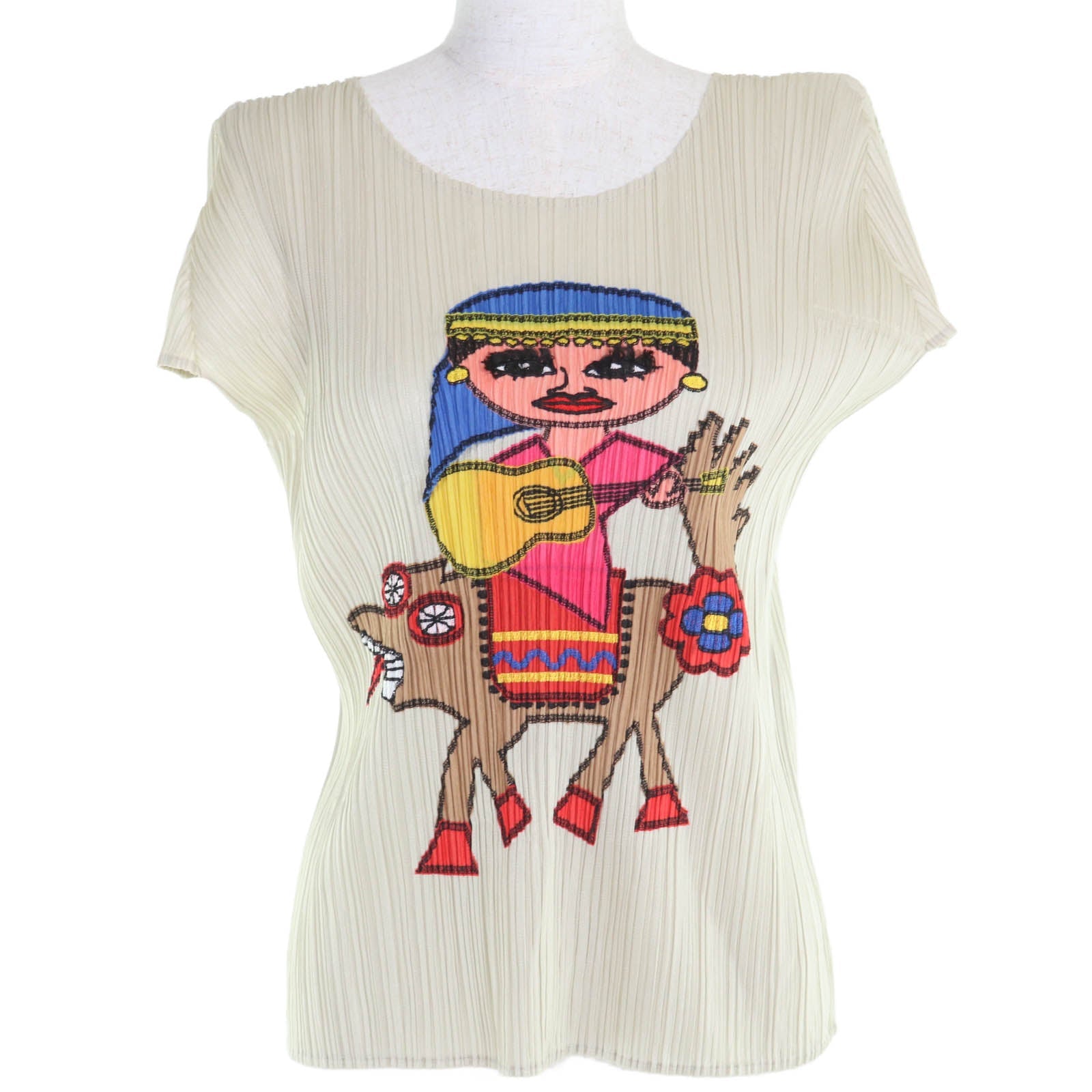 プリーツプリーズ Tシャツ ポリエステル トップス