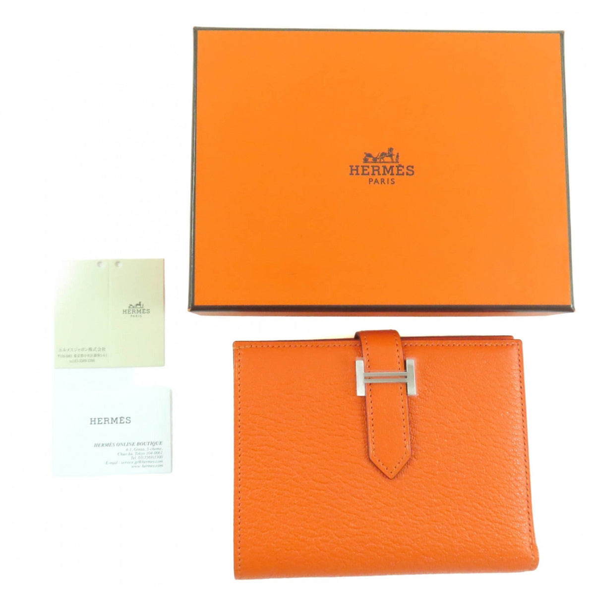 エルメス BEAN Compact レザー 二つ折り財布