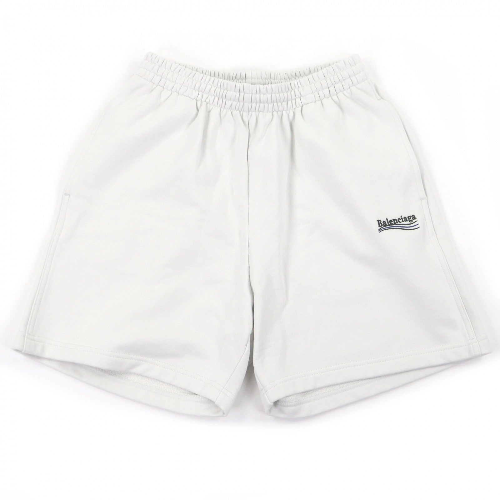 バレンシアガ Campaign logo embroidered コットンショートパンツ