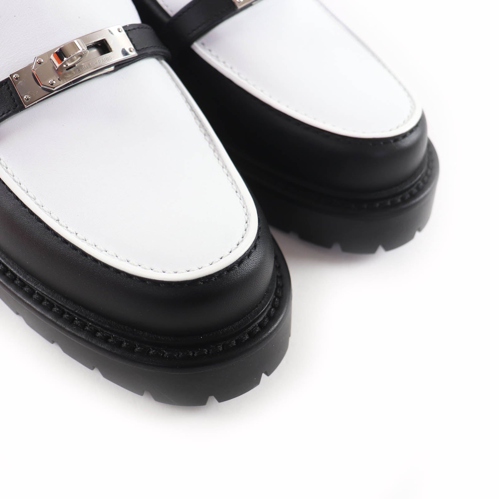 エルメス37.5レザーローファー