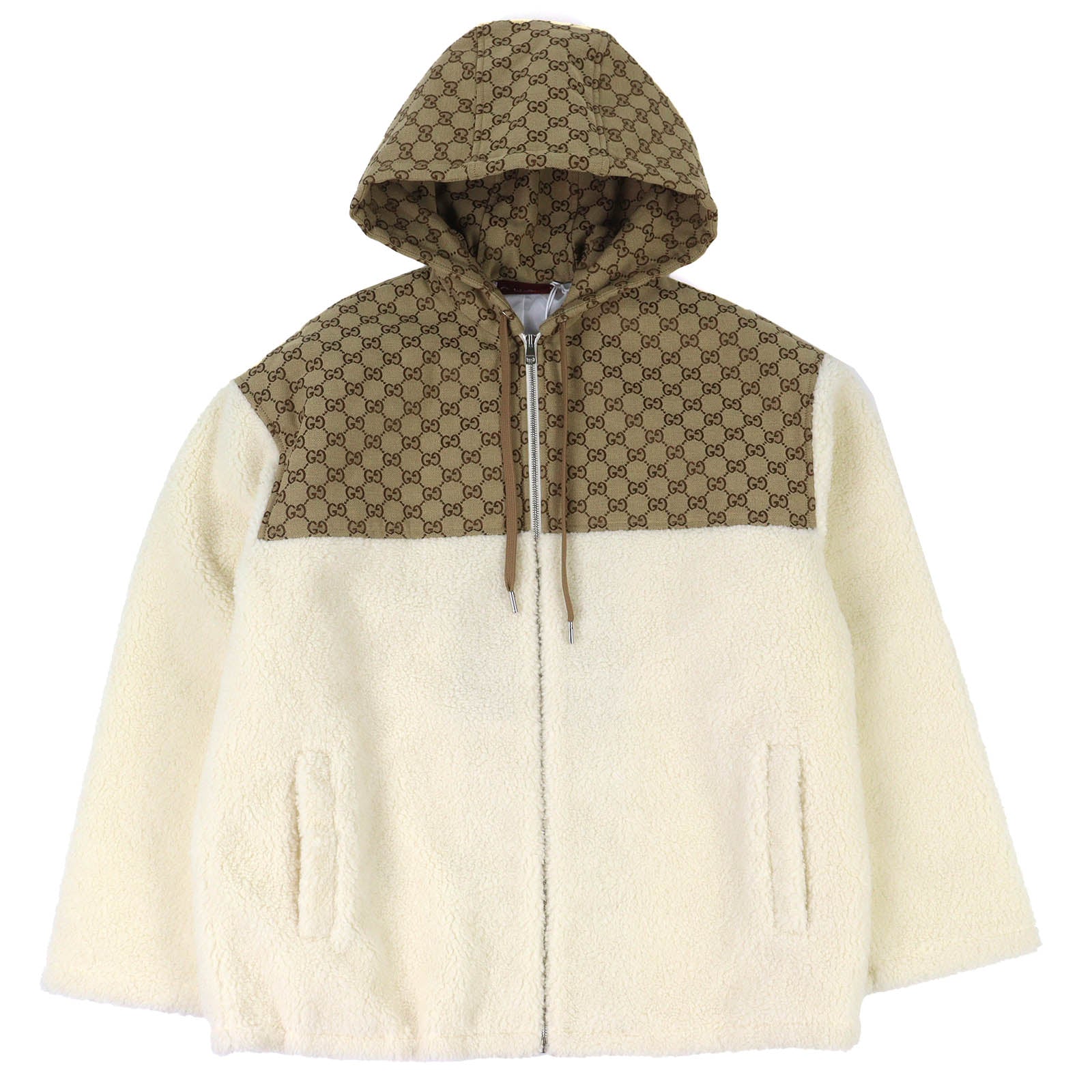 グッチ GGインターシャ ウールジップアップフーデッドジャケット