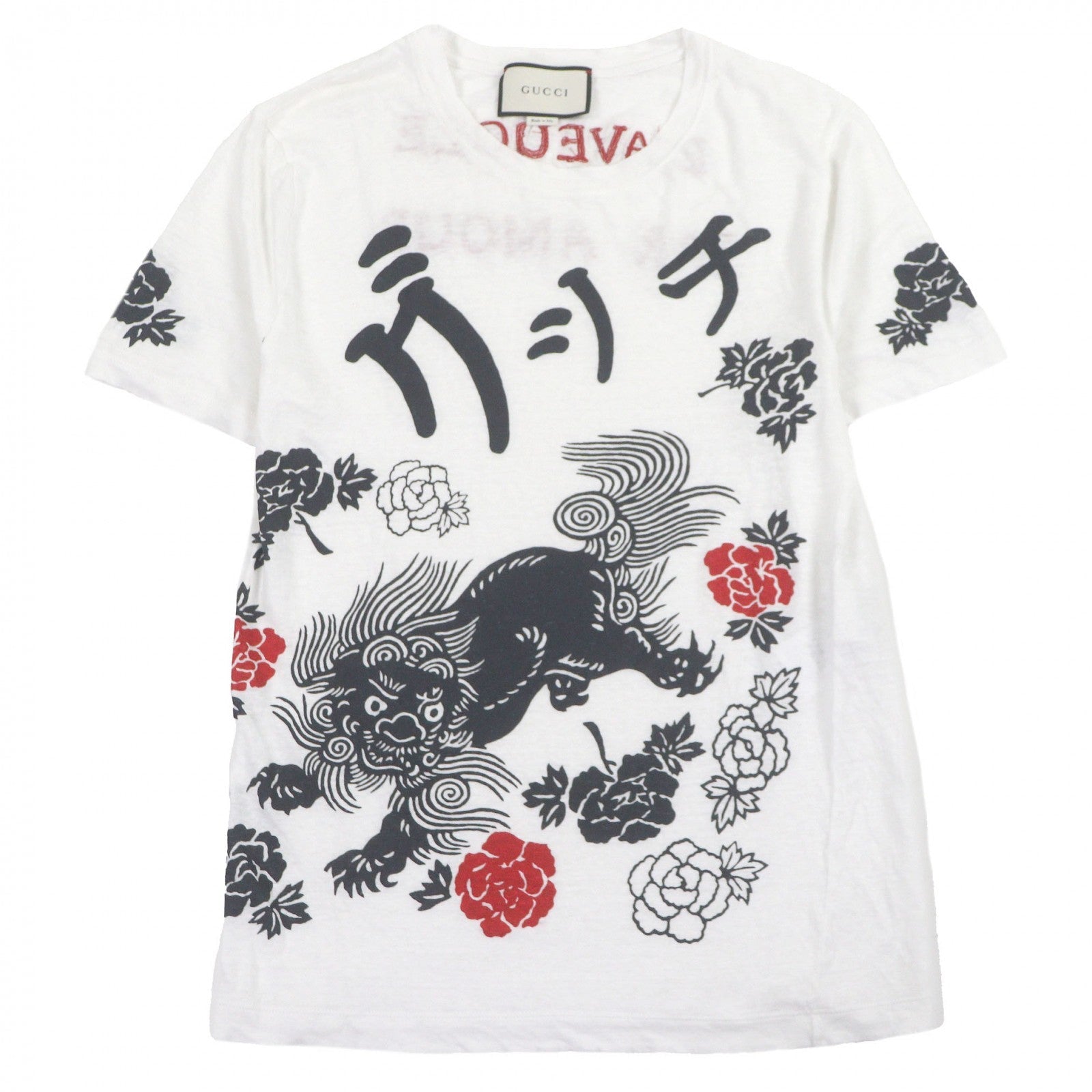 グッチ シーサー和柄 リネン Tシャツ