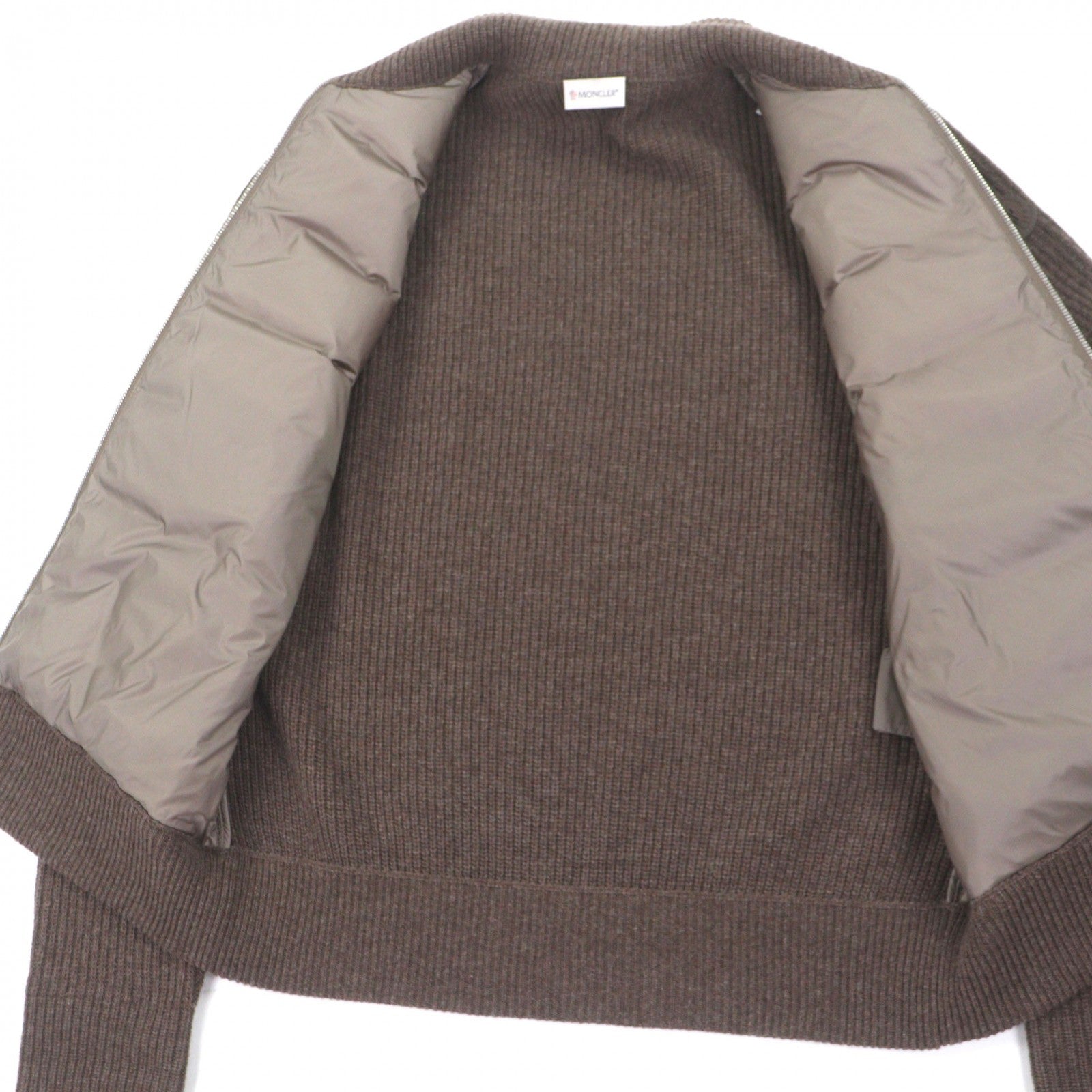 モンクレール コットン ウール ナイロン レザー ダウンジャケット