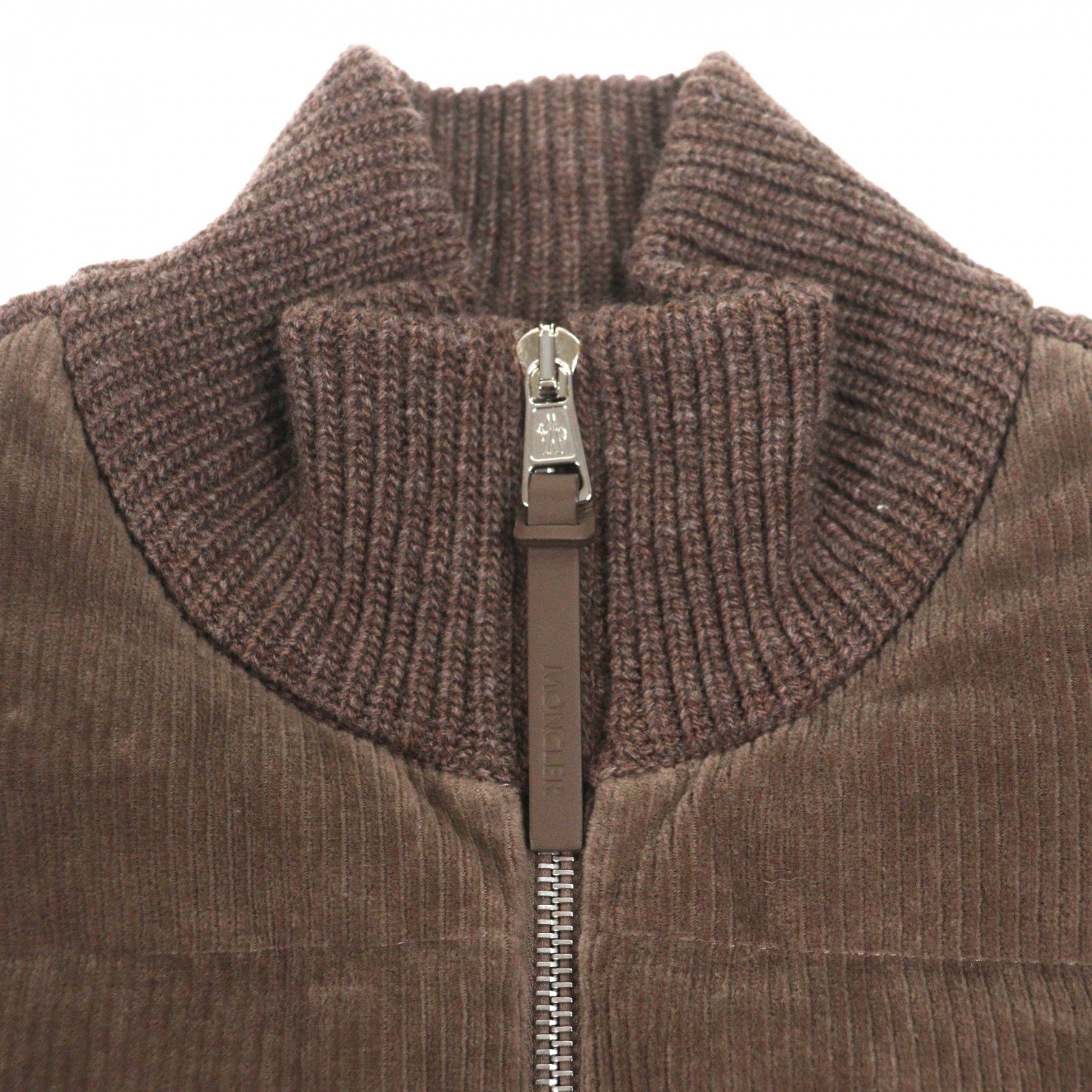 モンクレール コットン ウール ナイロン レザー ダウンジャケット