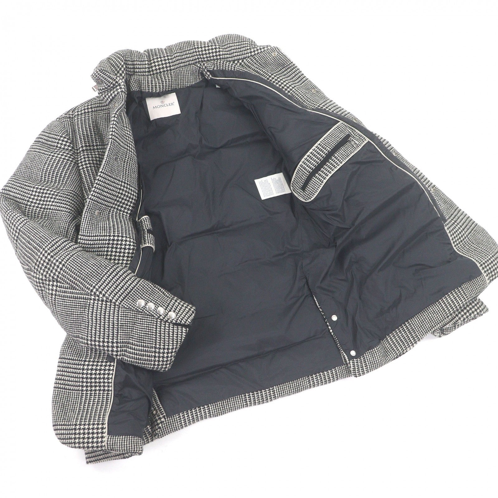 モンクレール BESS GIACCA Prince of Wales Check ウール ダウンジャケット