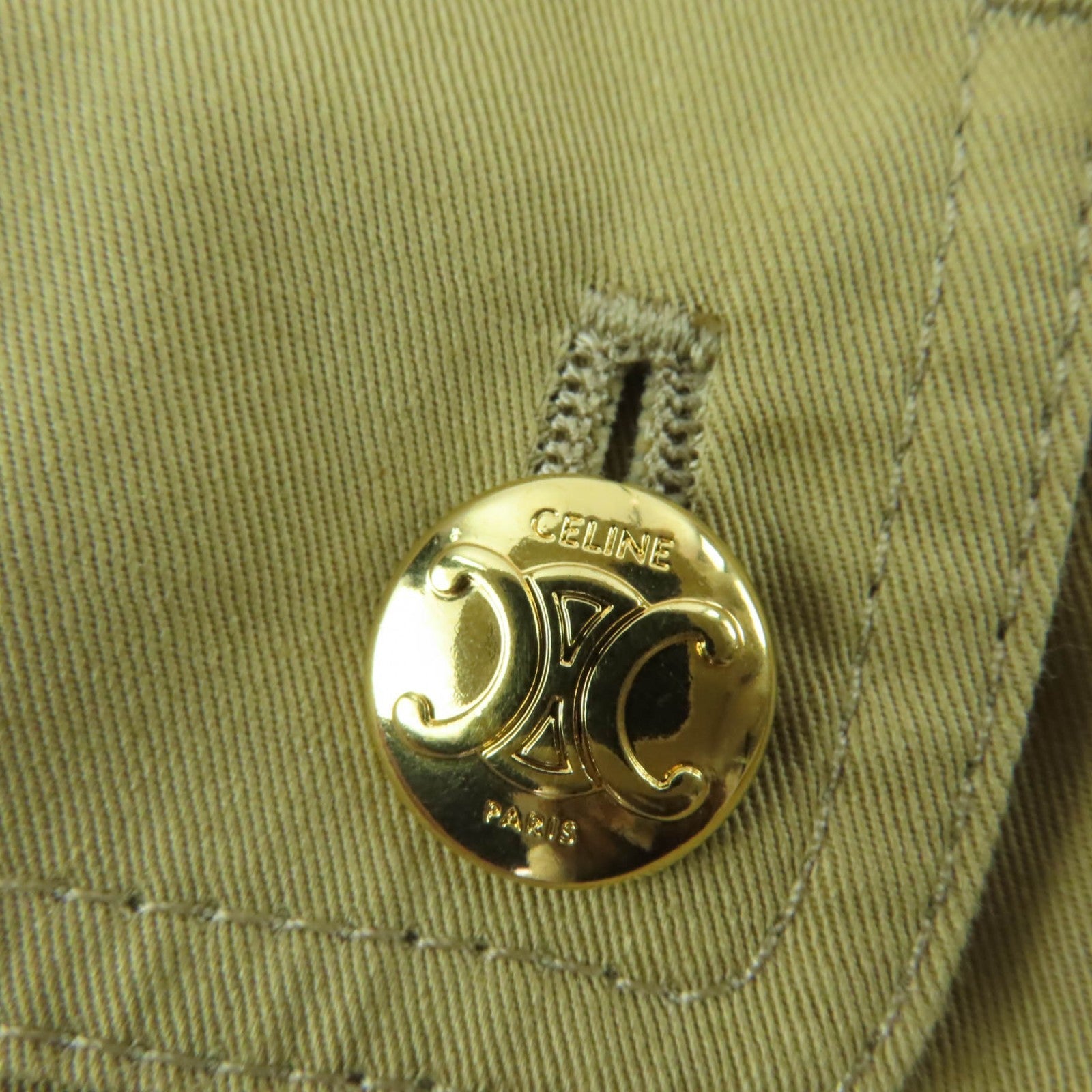 セリーヌ トリオンフボタンサファリ コットンリネン ワンピース