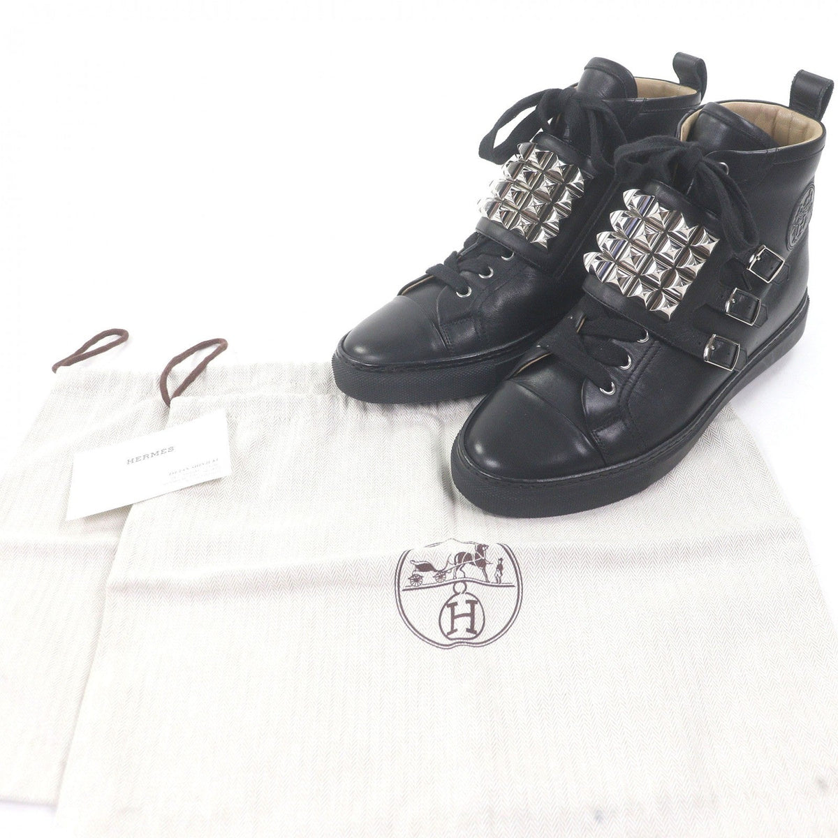 エルメス Lenox Collier de Sian レザースニーカー