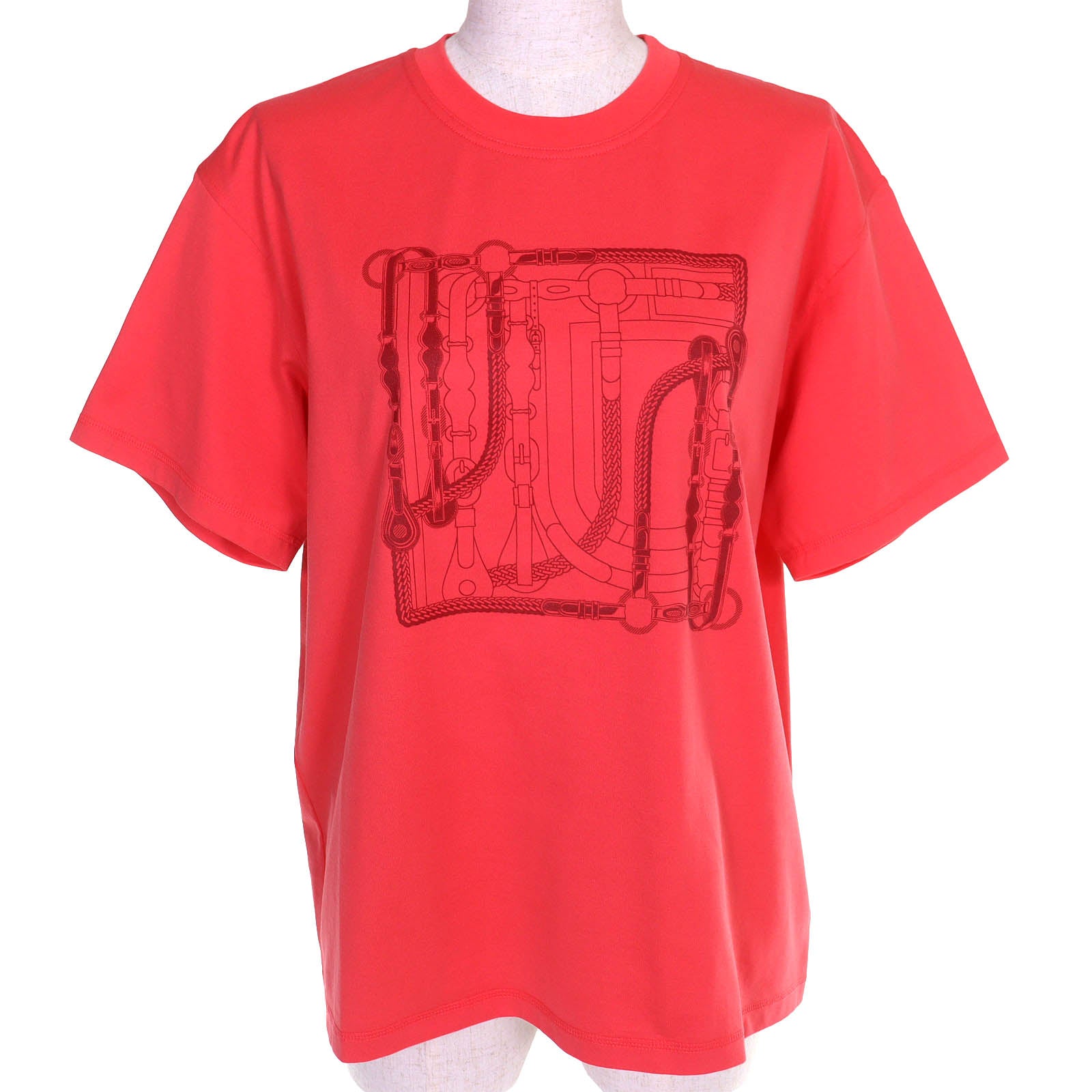 エルメス Cartouche Canoe コットン 半袖Tシャツ36
