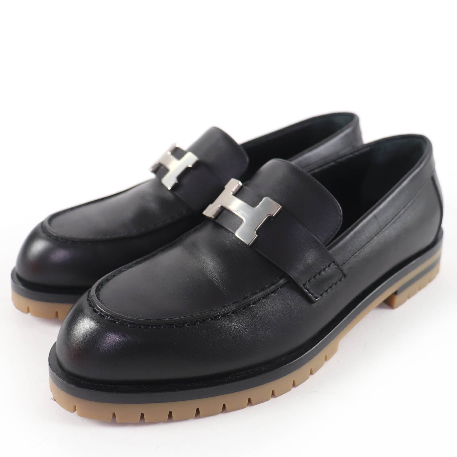 エルメス Forble HMetal レザーローファー 36