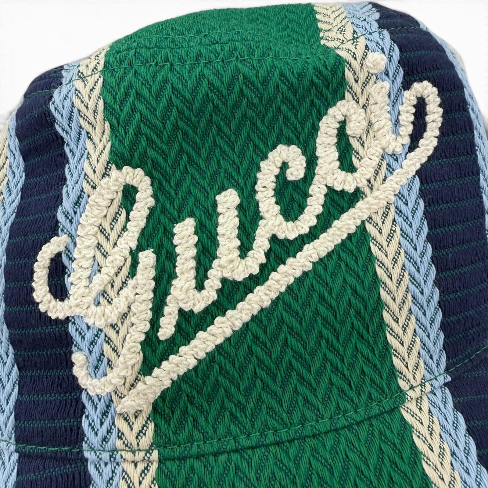 グッチ ロゴ刺繍ヘリンボーンバケットハット