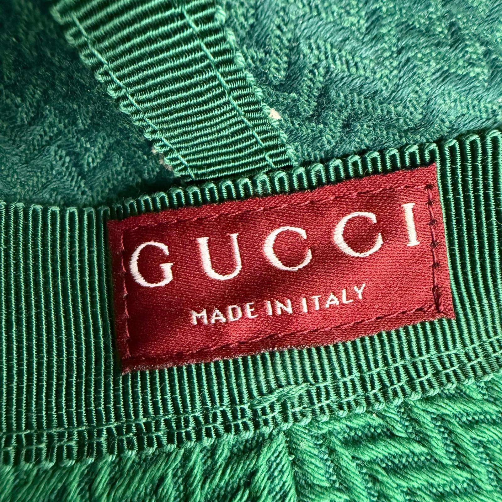 グッチ ロゴ刺繍ヘリンボーンバケットハット