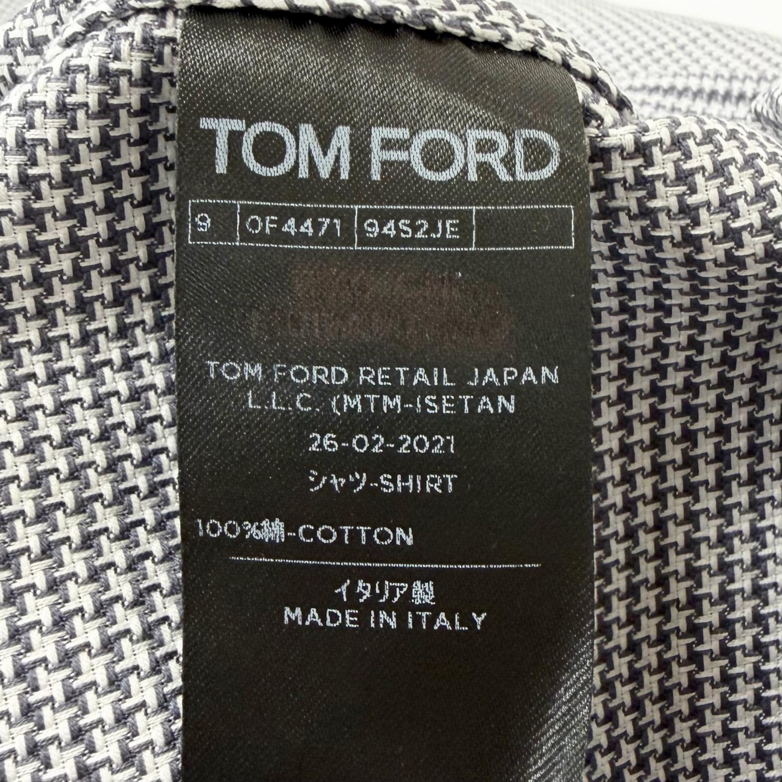 トムフォード チェック コットンシャツ