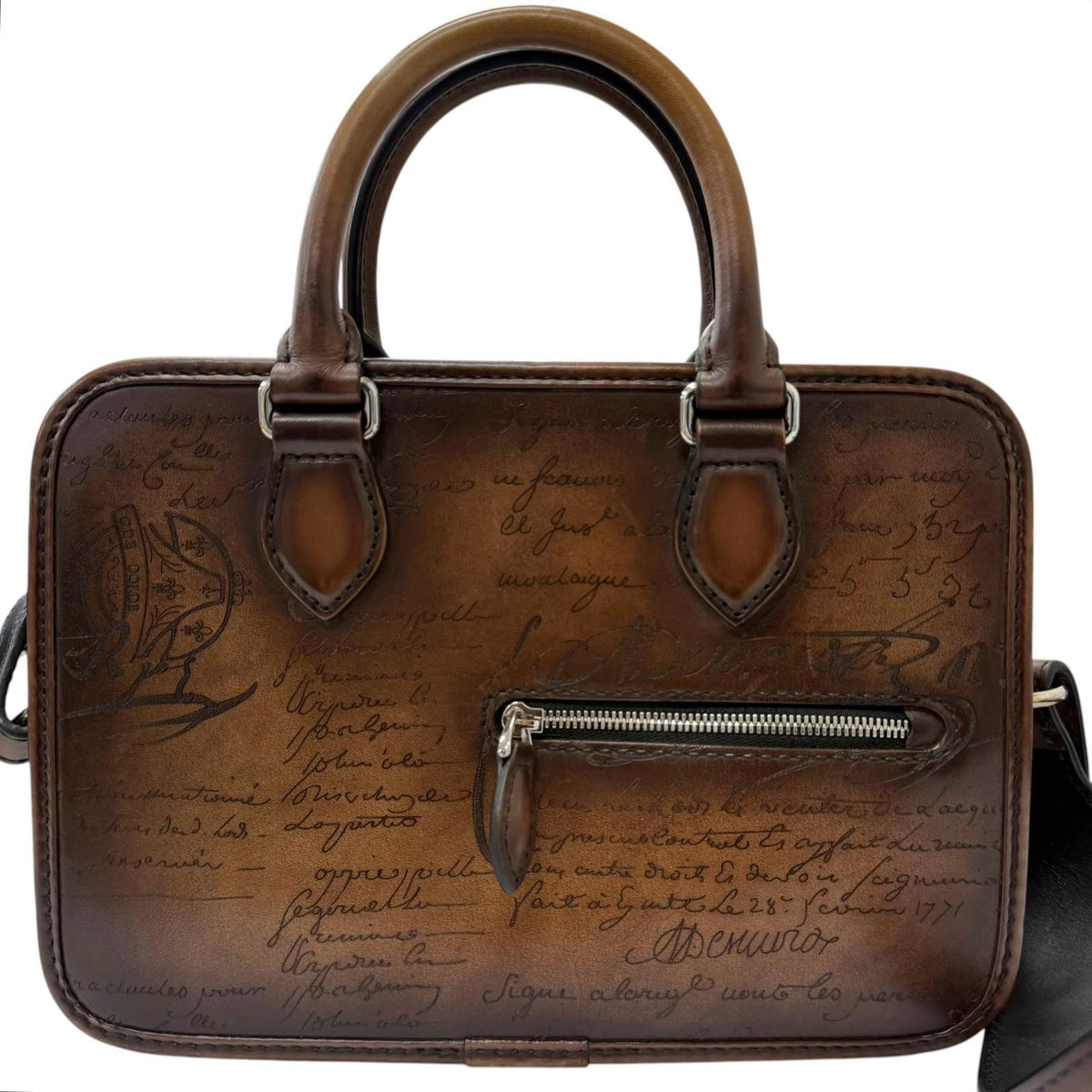 ベルルッティ Un Jour Gulliver Calligraphy レザーショルダーバッグ