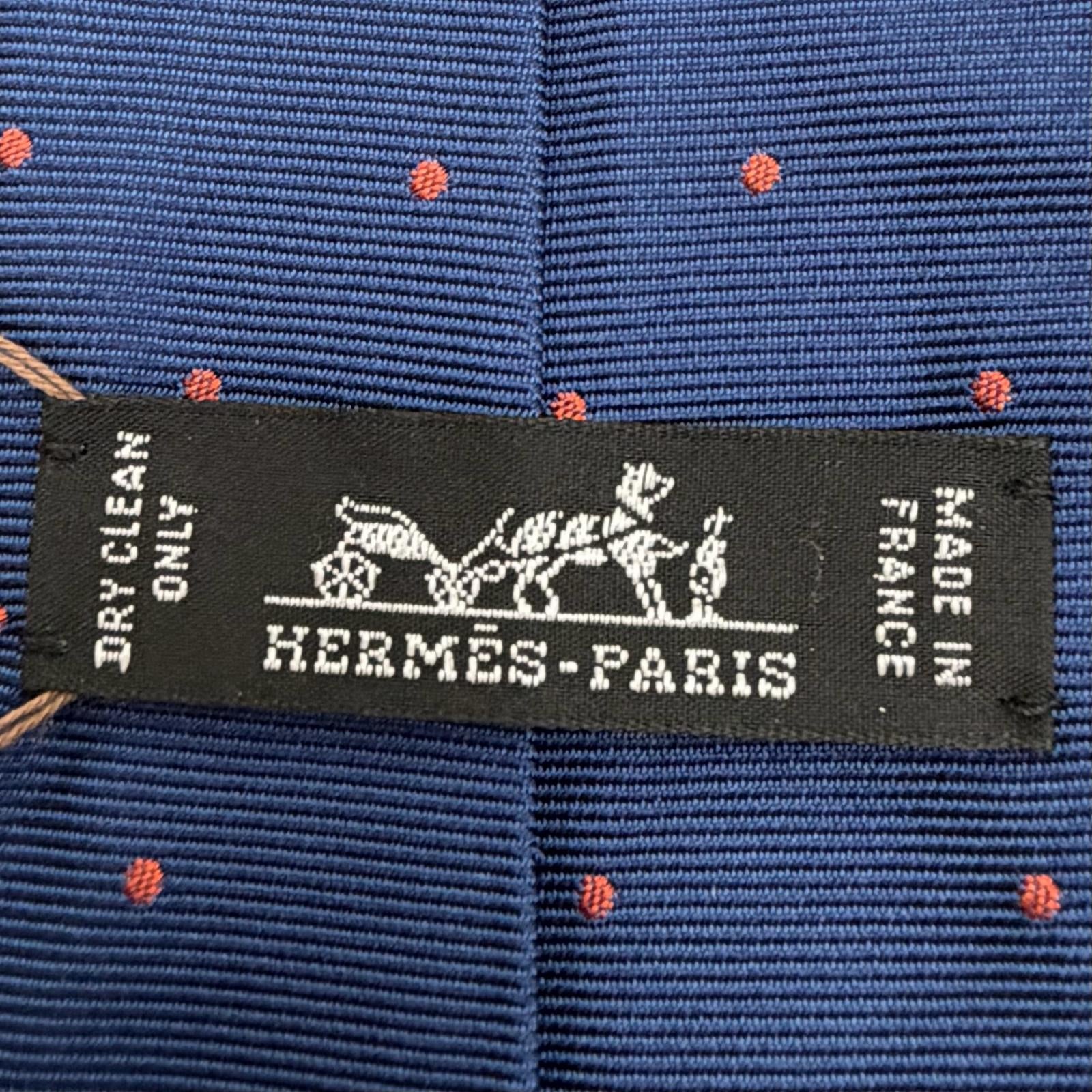 エルメス ツイルタイ スポーティドッツ ゴルフ シルクネクタイ