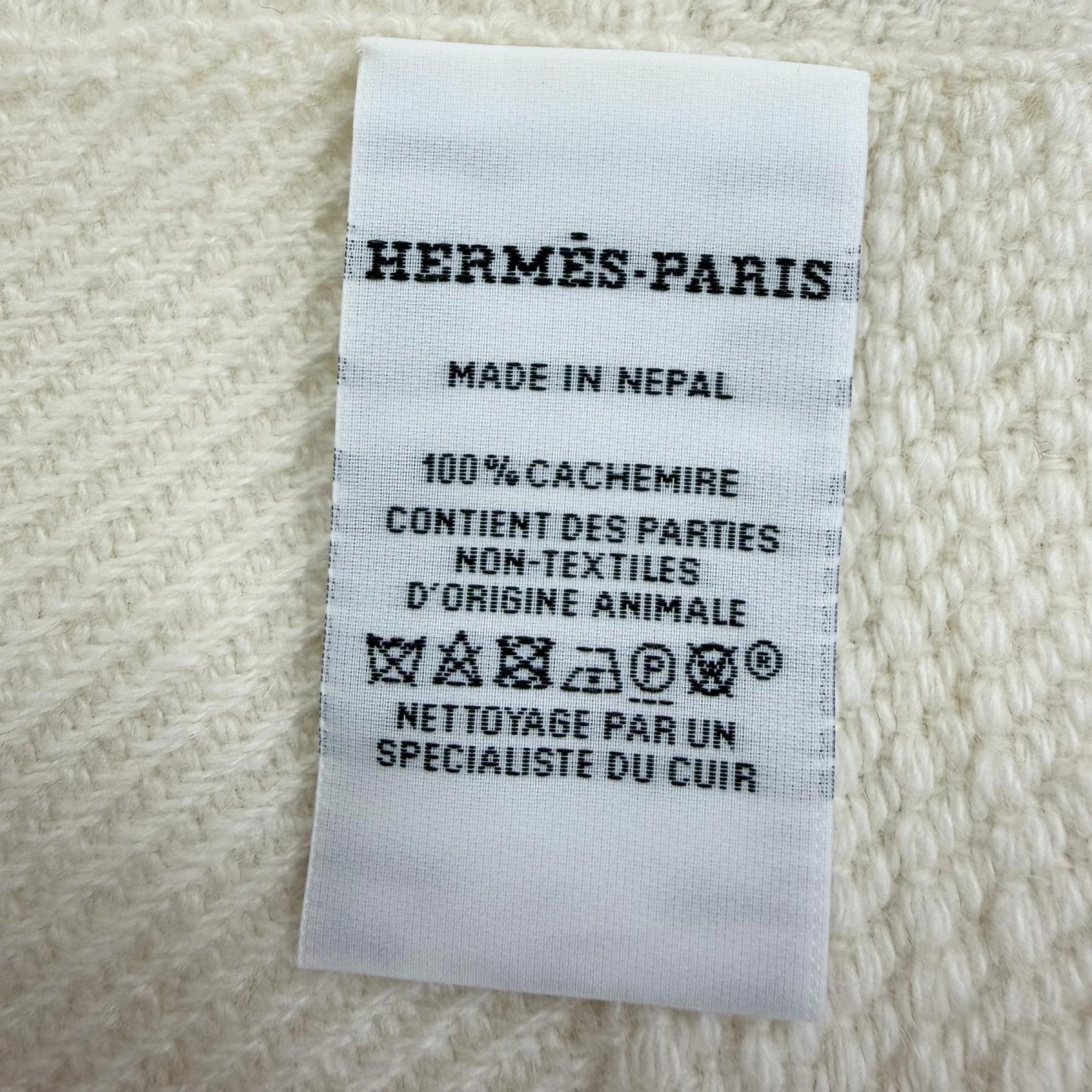 エルメス レイエH ラージロゴ レザーパッチ カシミヤショール