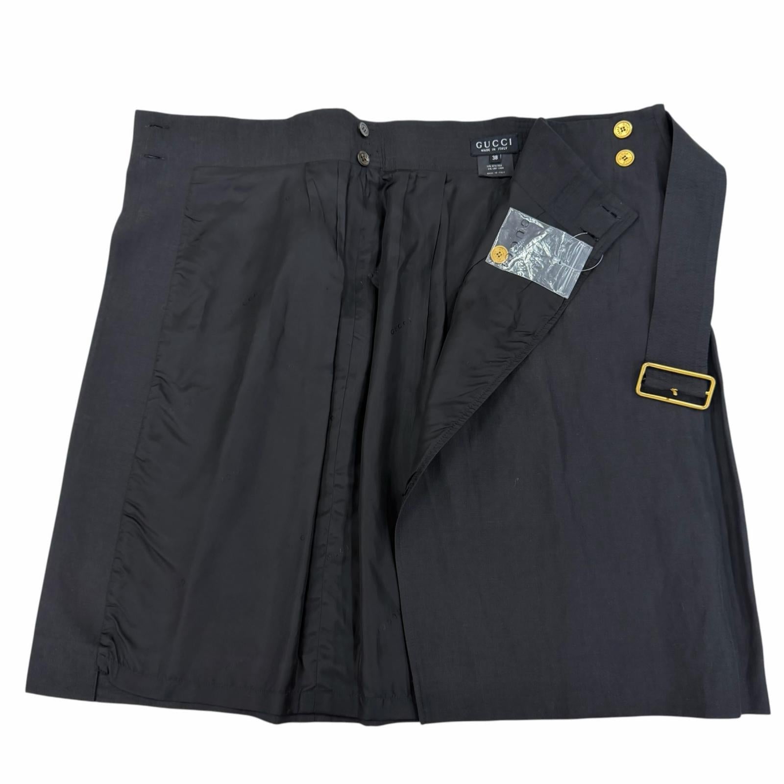 グッチ シルクリネンラップスカート