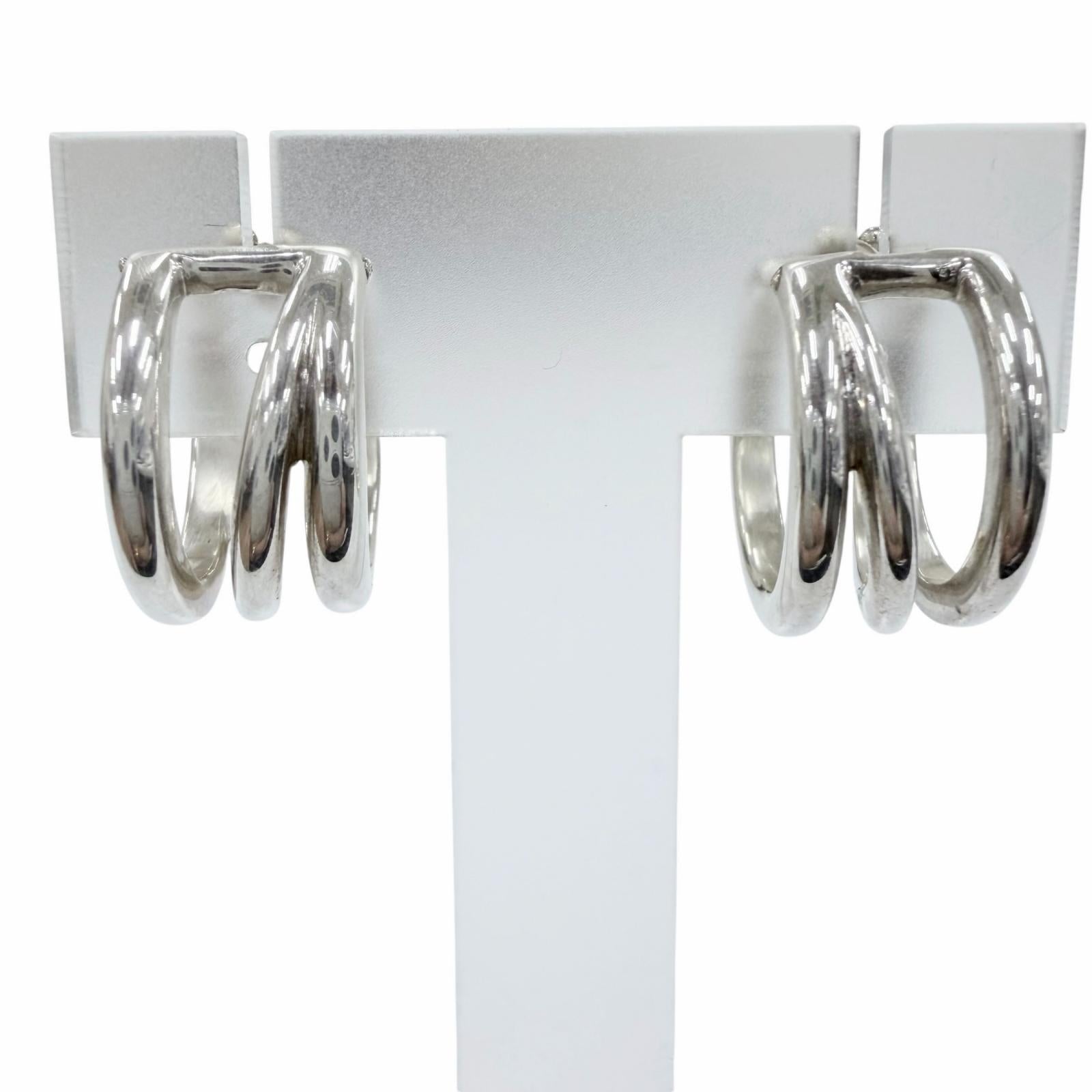 ティファニー Diagonal Hoop シルバー ピアス
