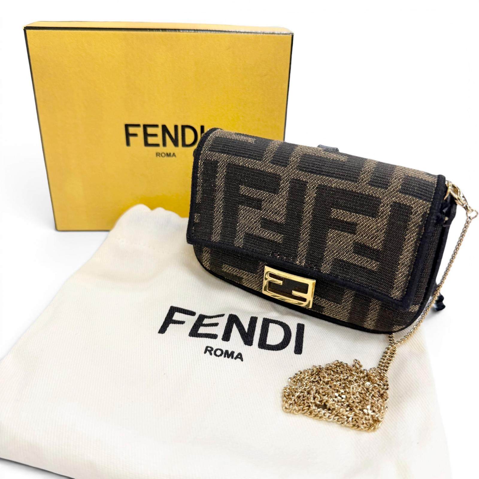 フェンディ ナノバケット FFロゴ ズッカ 2wayチェーンバッグ