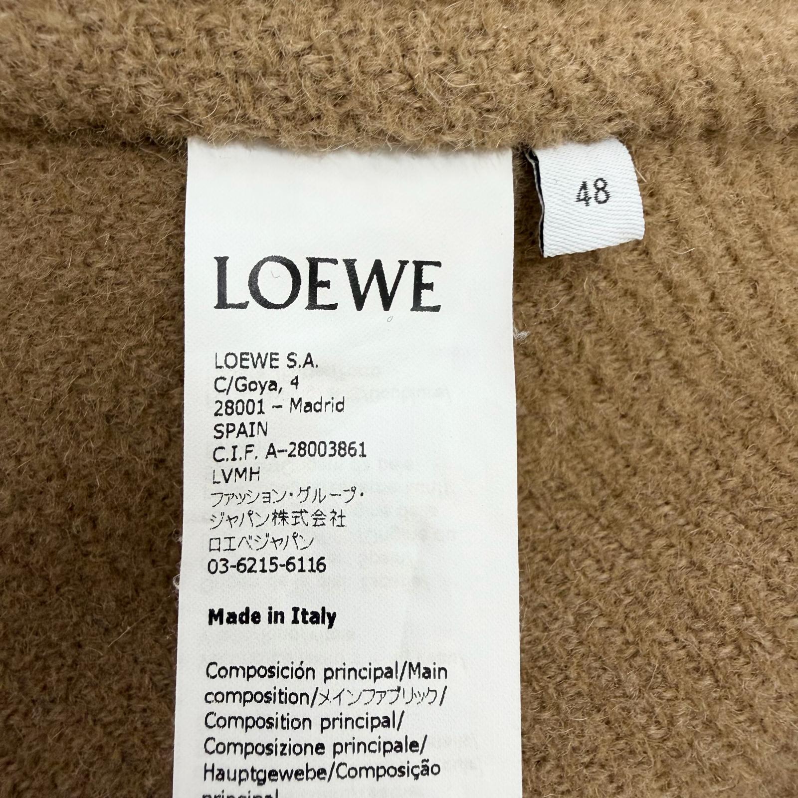 ロエベ アナグラム カーフレザー パッチワーク ウールジャケット