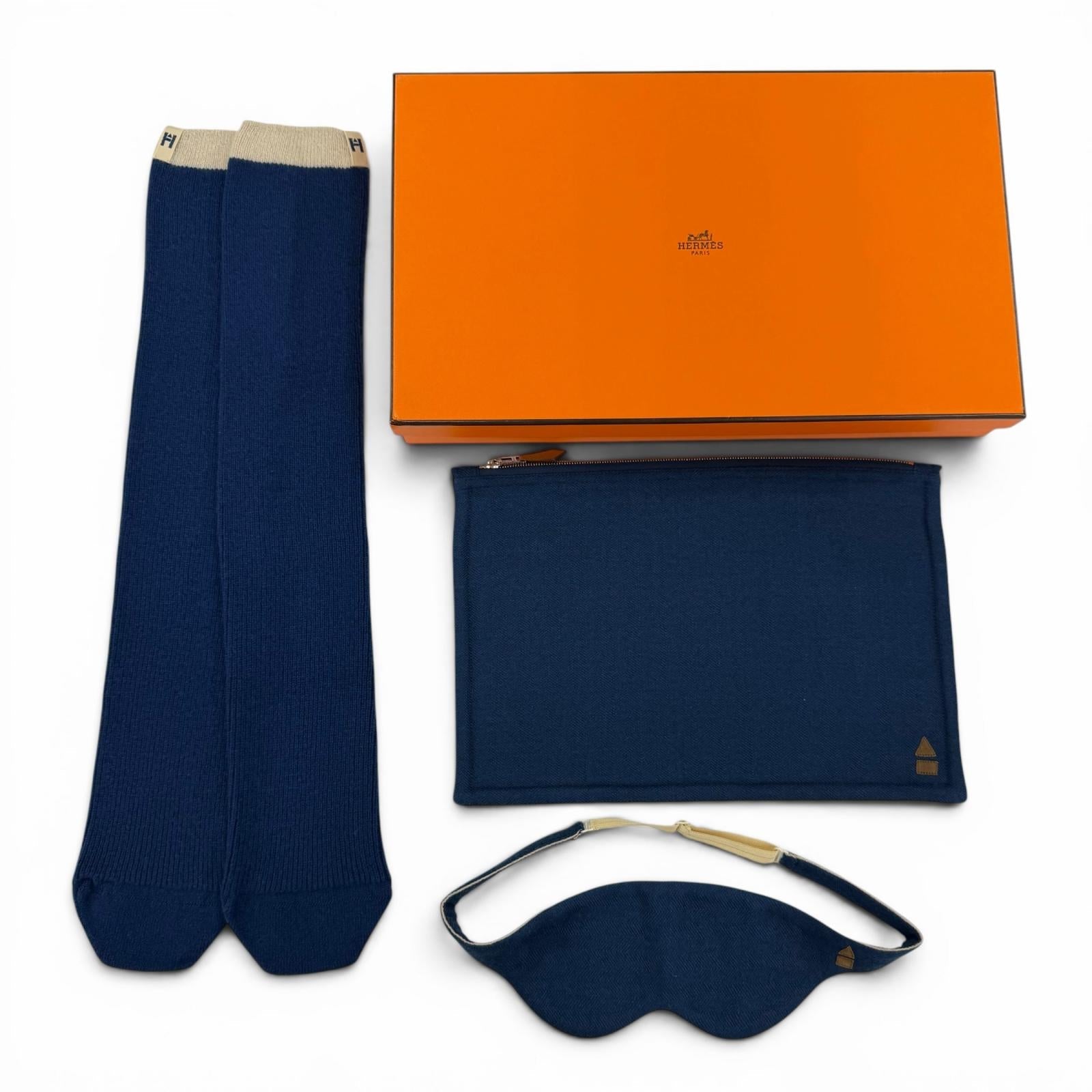 エルメス Traveler 3 カシミヤアイマスクソックスポーチセット