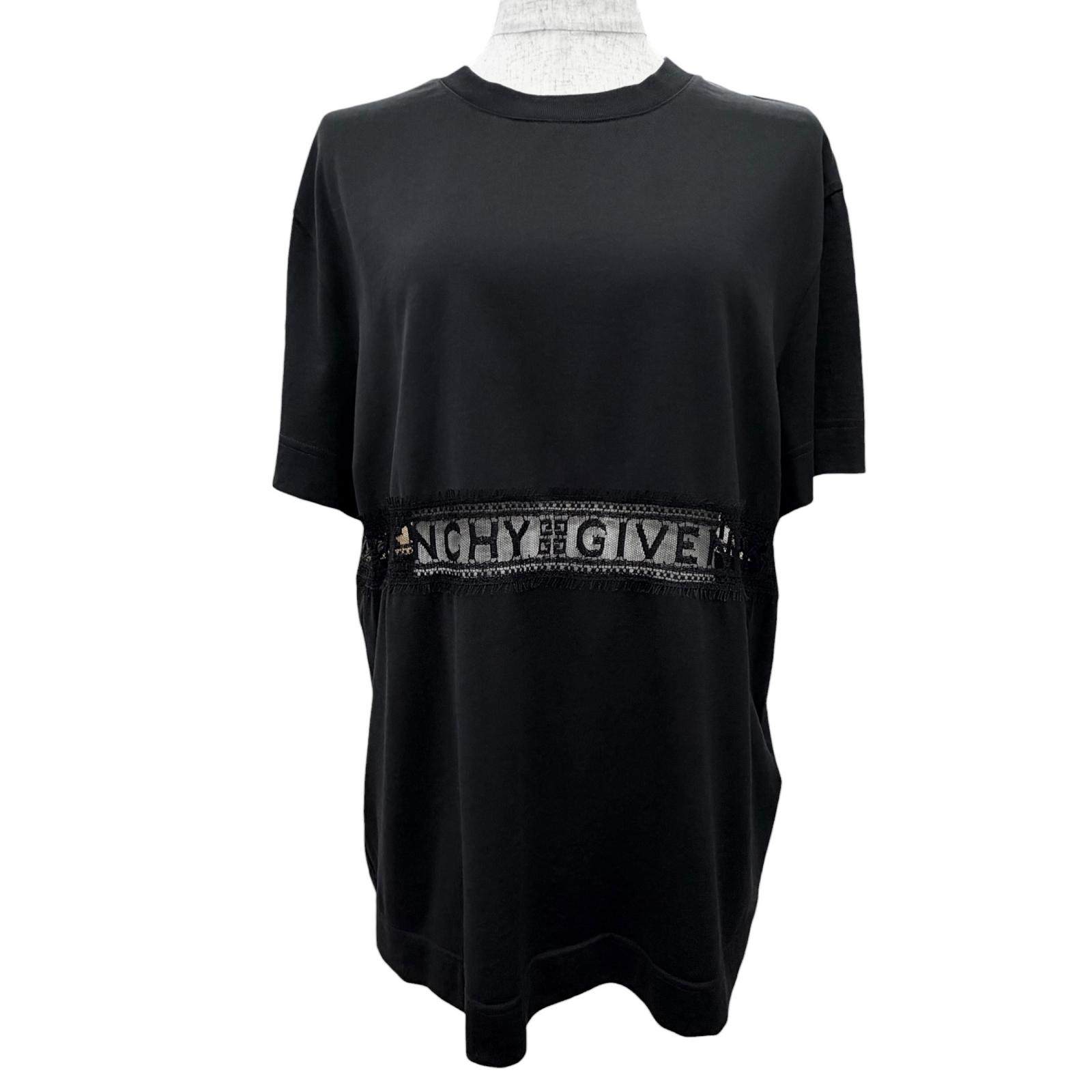 ジバンシィ ロゴレースディテール コットン半袖Tシャツ
