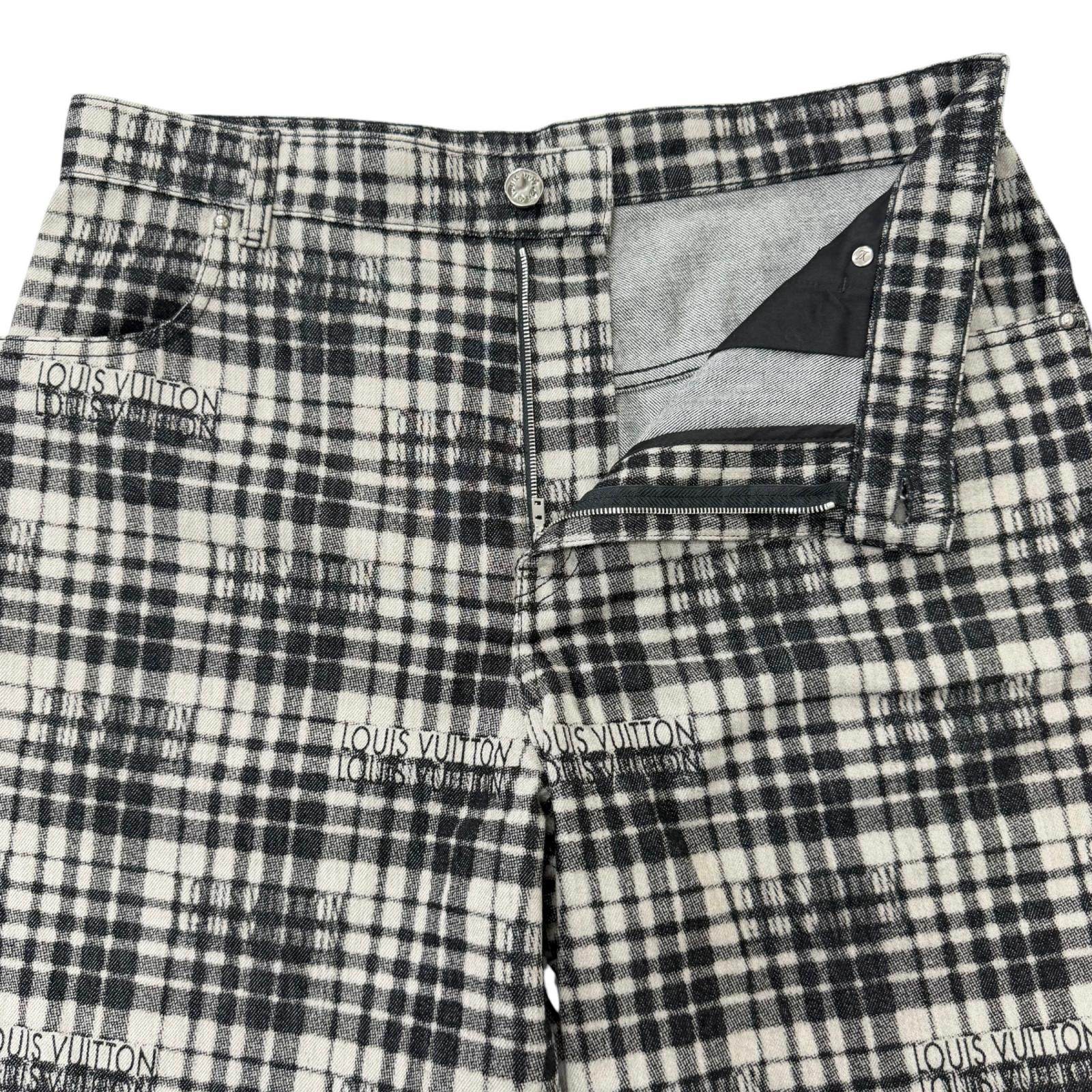 ルイヴィトン チェック レザーショートパンツ