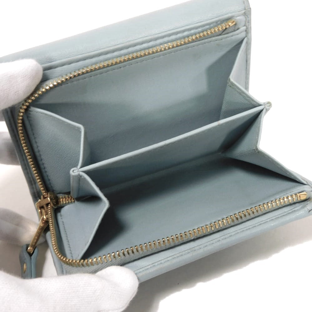 ミュウミュウ マテラッセ ナッパレザー コンパクトジップウォレット 二つ折り財布