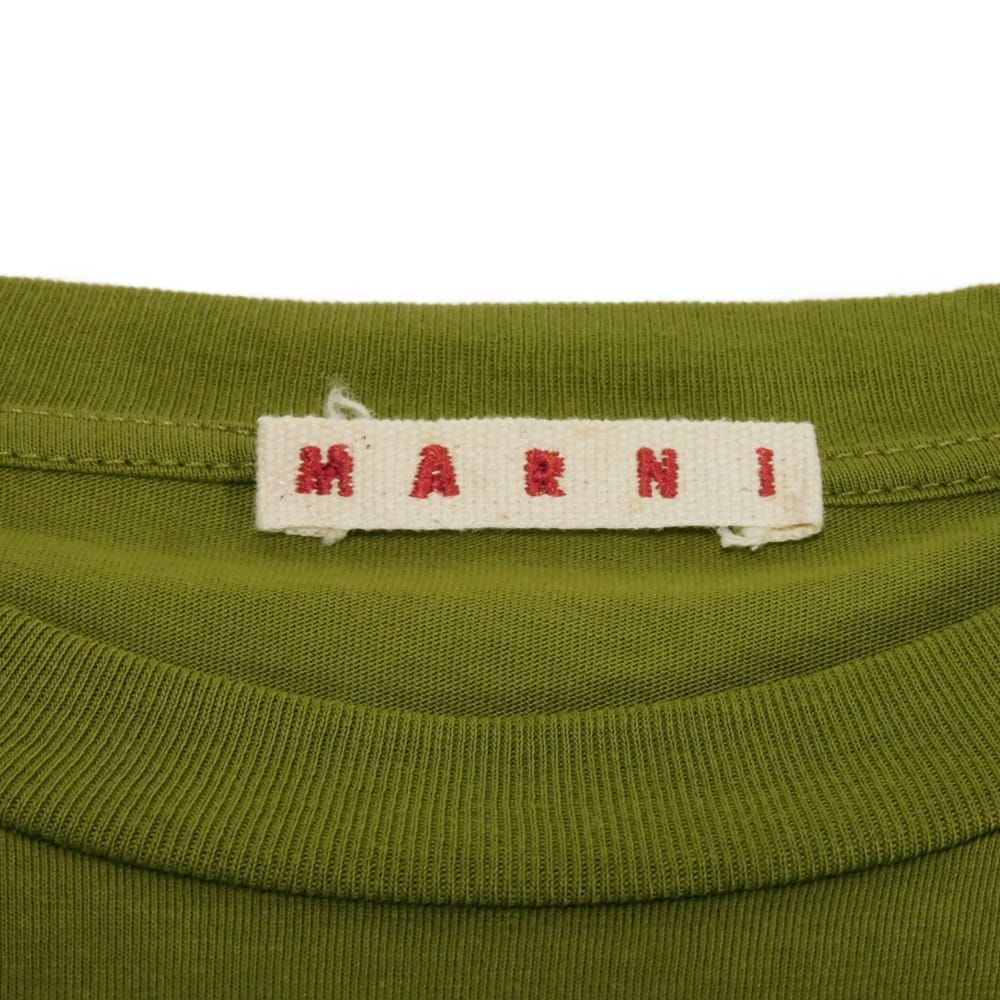 マルニ ロゴ クルーネック コットン長袖Tシャツ