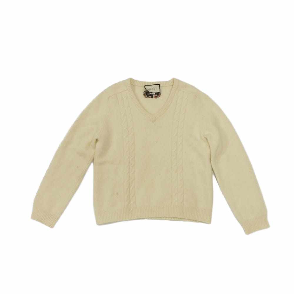 グッチ ダブルG Vネック ケーブルニット ウールカシミヤセーター