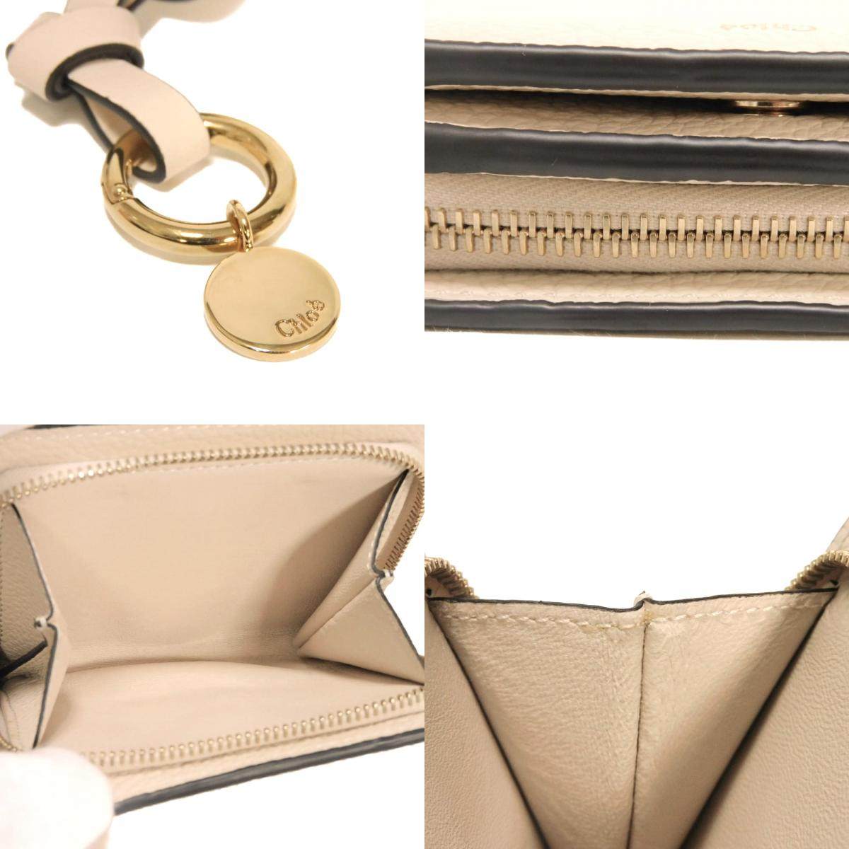 クロエ アルファベット グレインカーフスキン 二つ折り財布