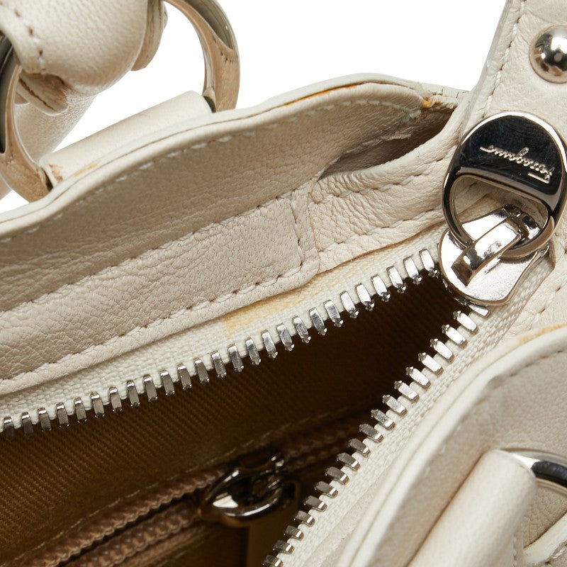 サルヴァトーレ フェラガモ ガンチーニ レザー ハンドバッグ