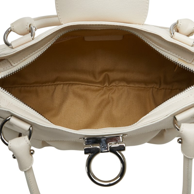 サルヴァトーレ フェラガモ ガンチーニ レザー ハンドバッグ