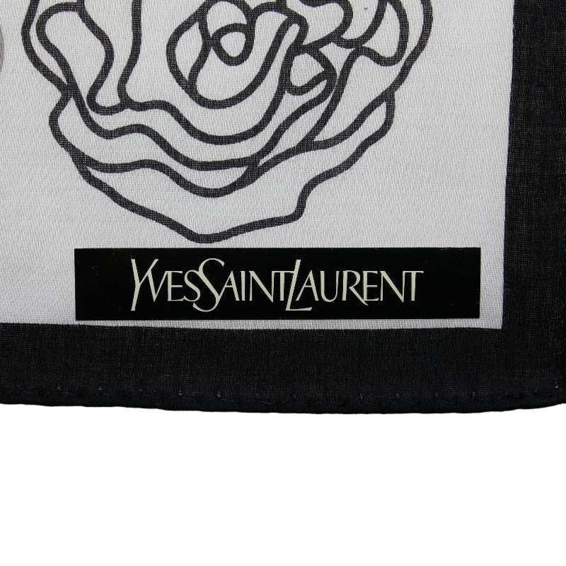 イヴサンローラン コットン YSL ロゴ ローズ スカーフ