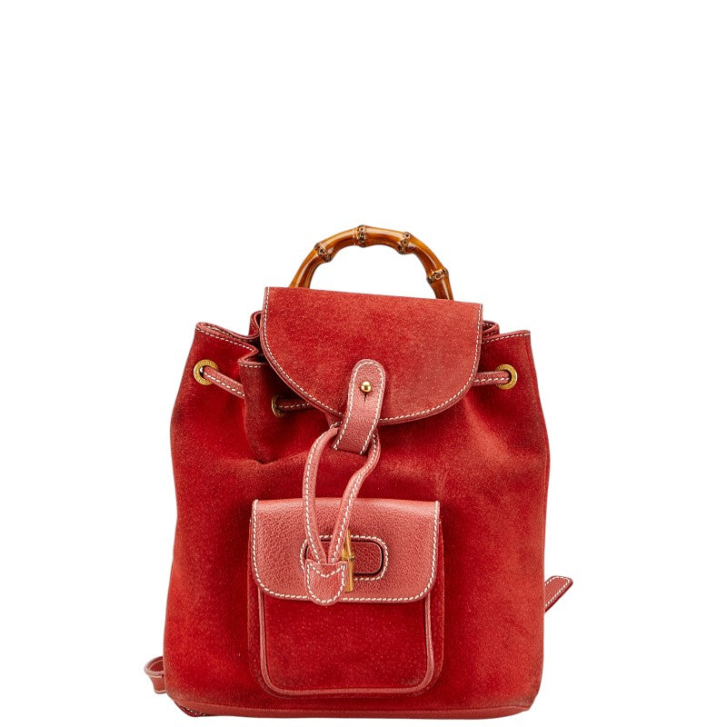 グッチ バンブー スエードレザー リュックサック